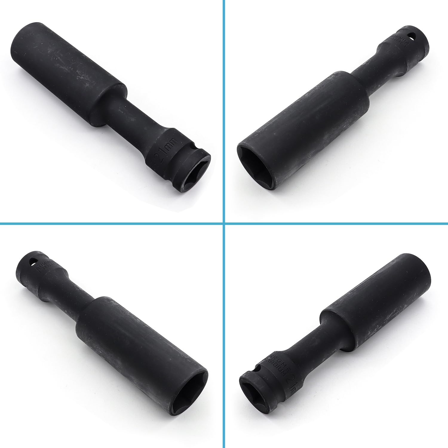 Juttzzei Deep Thin Wall Impact Socket, Extra Long 1/2 Inch Drive by 21mm Deep Impact Socket - Image 3