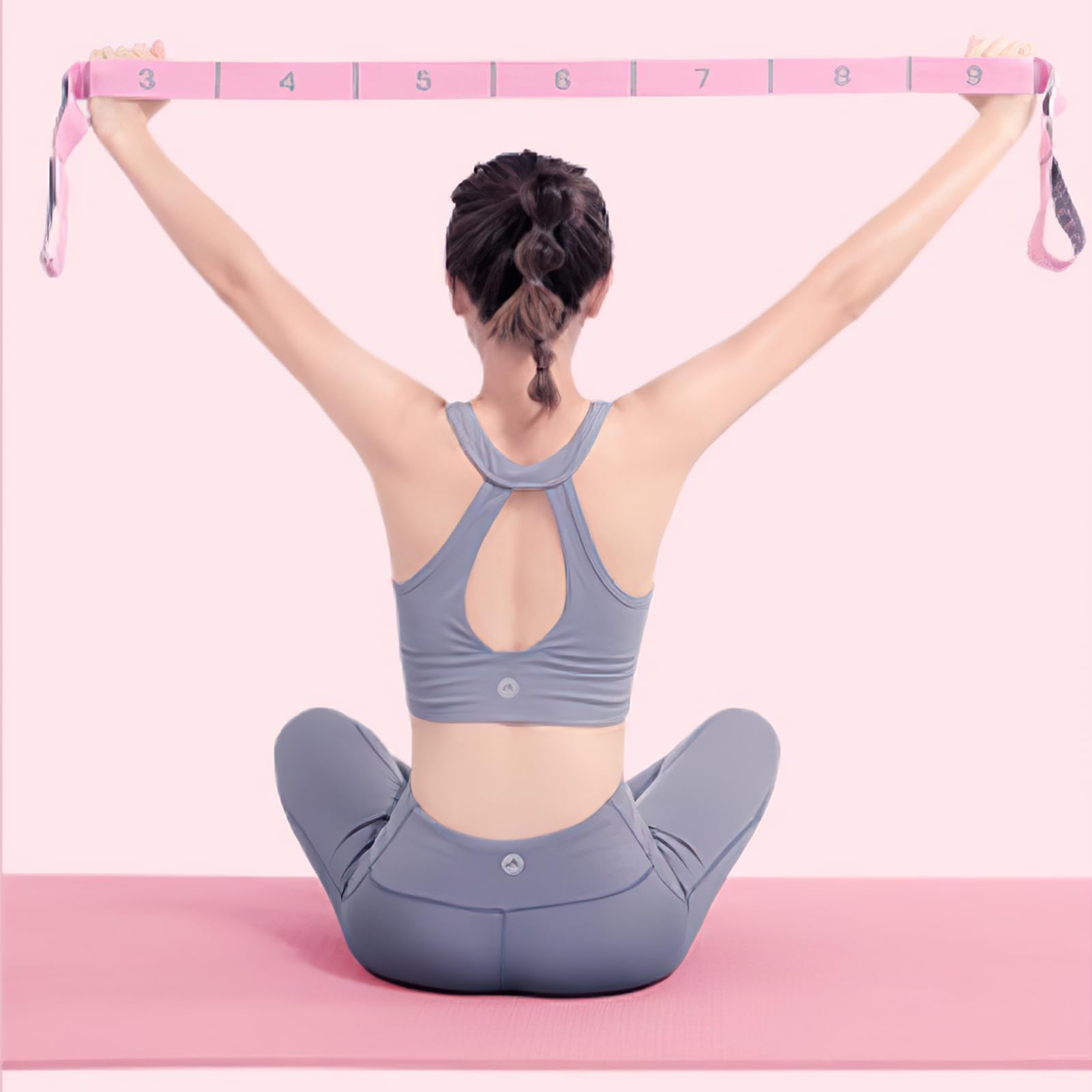 Fascia per esercizi Yoga Stretch Bande con 11 anelli- Bande di resistenza per yoga, pilates, danza e fitness, regolabile e durevole, per adulti