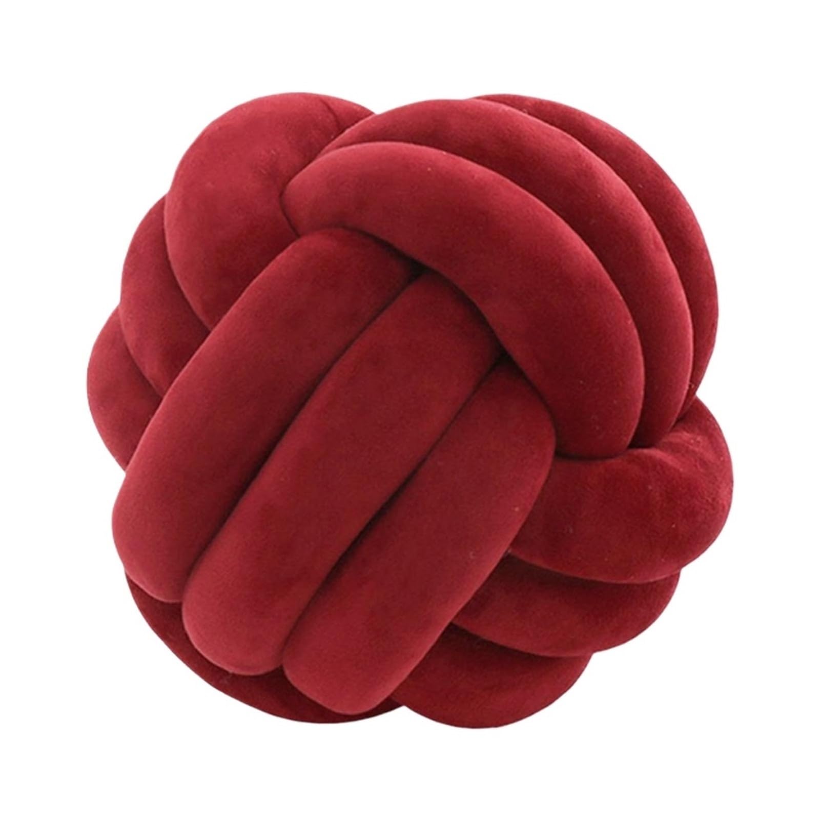 GIYXHU Knotted Plush Soft Knot Ball Pillow Home Decor Cushion Throw Handmade for Couch(Red)