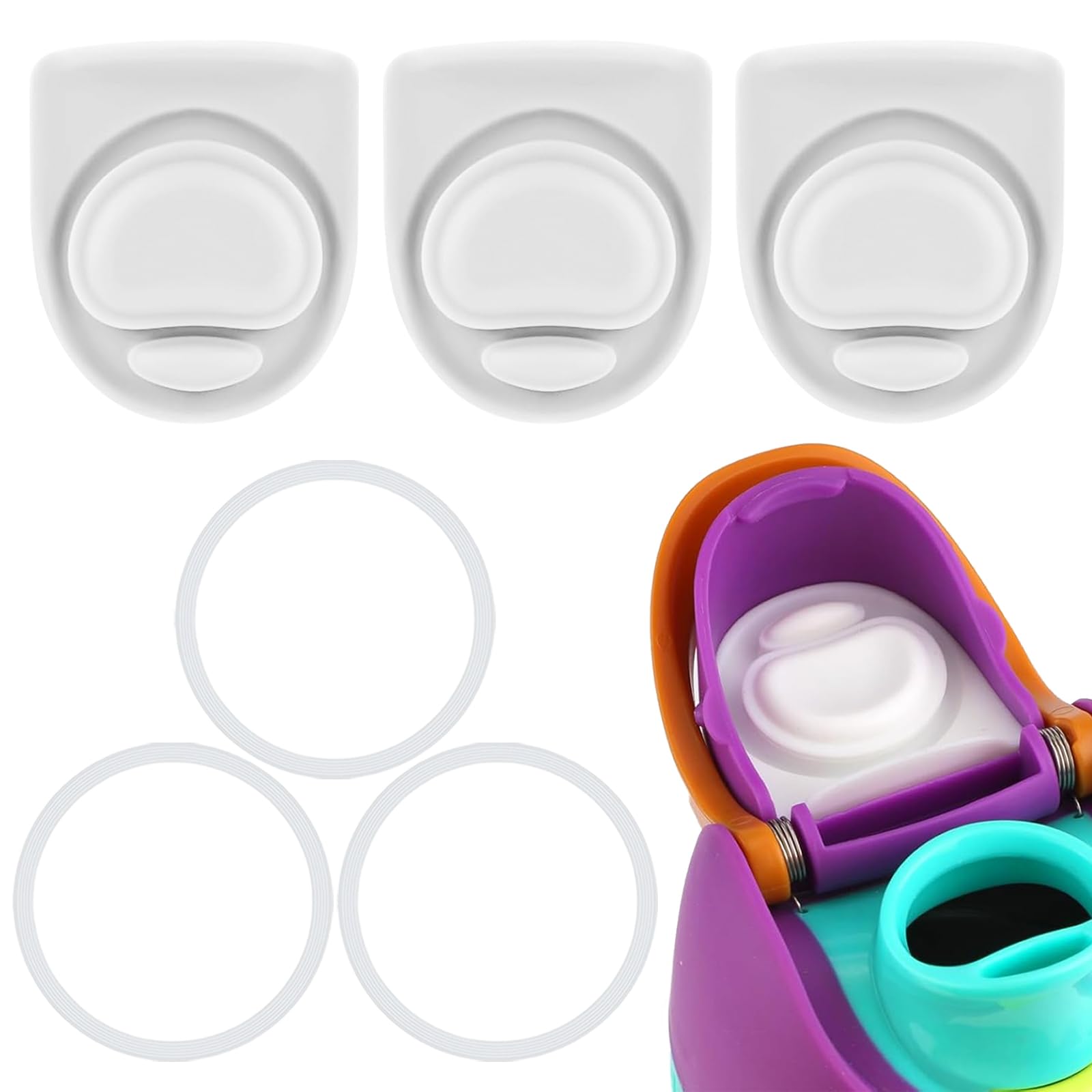 ZONBBEE 3 Sets Replacement Stopper and O Ring Gasket Compatible with Owala FreeSip 24oz 32oz,Water Bottle Lid Insert Cap Rubber Seal Parts for Owala 16/19/24/32/40oz Mouthpiece Accessories JA4 โ image 1