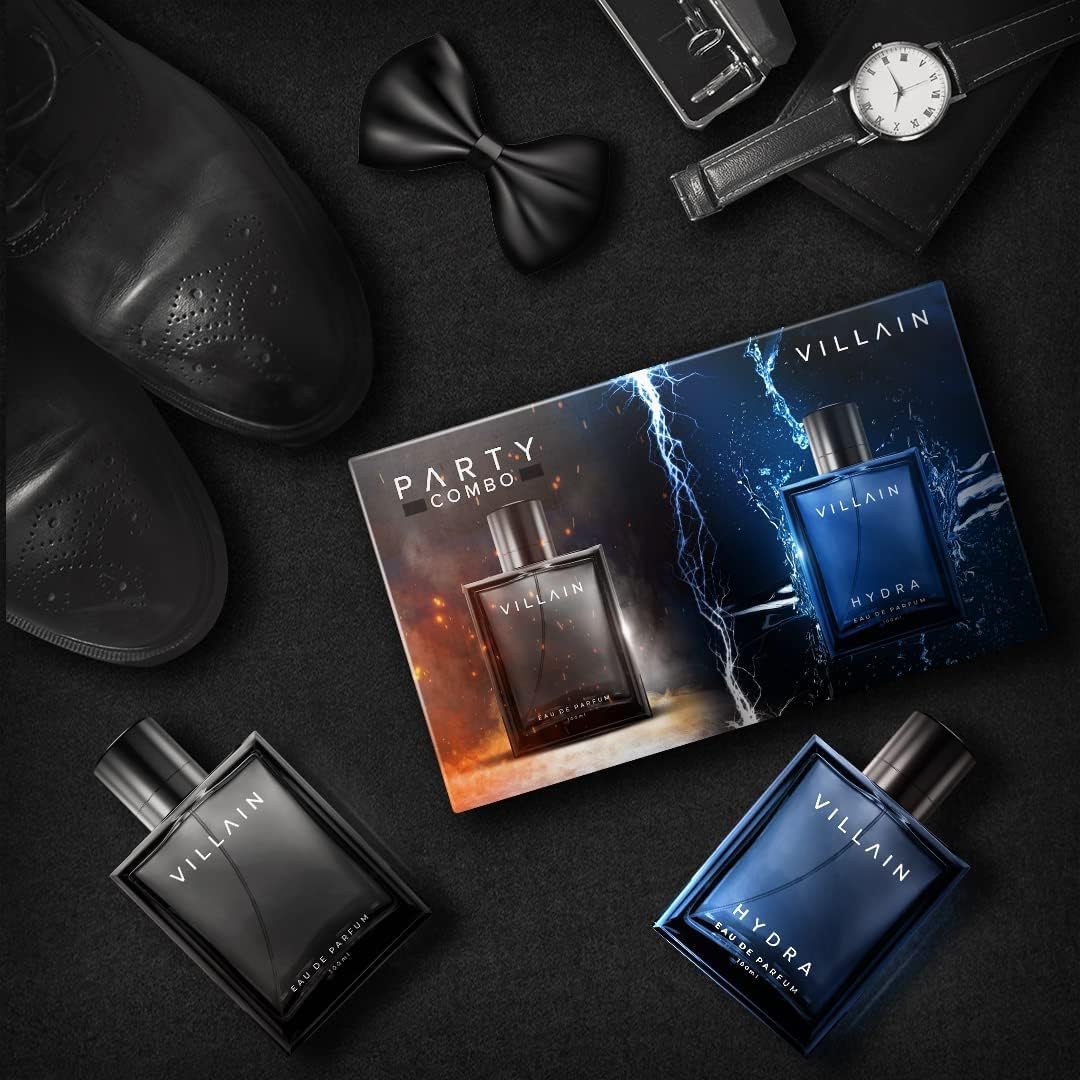 Villain Party Combo Perfume For Man | Long Lasting Smell 100 ml each | Luxury Gift For Men with Classic, Hydra Scent For All Day Masculine Fragrance| Eau De Parfum for Christmas, Wedding Gift for Him 2