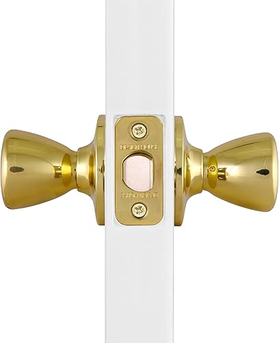 Miniatura 9 de Design House Pomo de puerta de paso Tulip para pasillo y armario, se adapta a puertas estándar, latón pulido, 782730