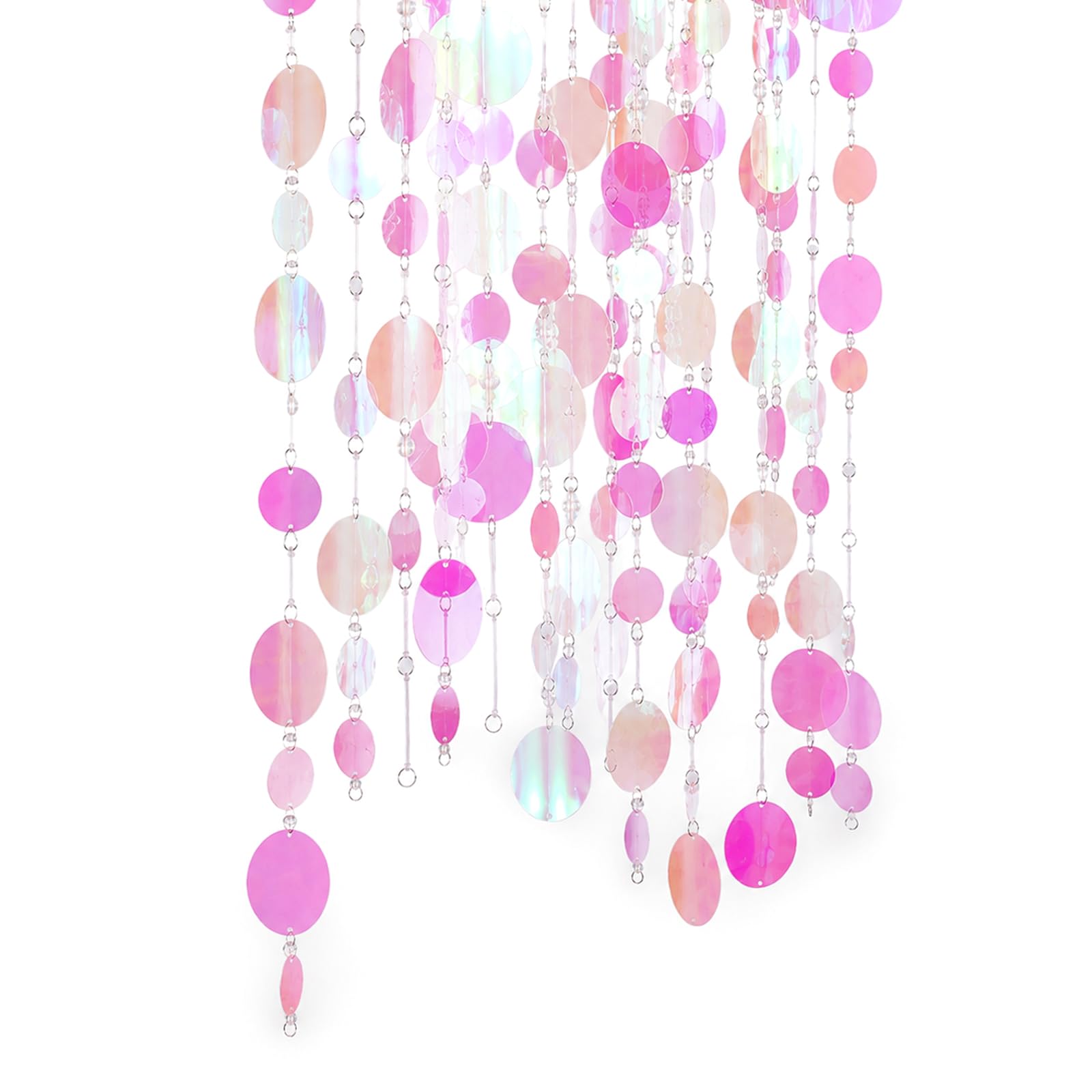 10pcs Pink Iridescent Sequin Garlands for Indoor Outdoor Party Decor