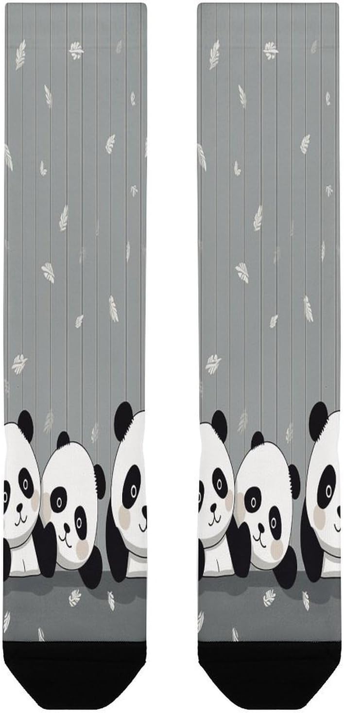 Funny Baby Panda Compression Sock Circulation Support Socks Lightweight Knee High Tube Sock Over-The-Calf Sock for Adult
