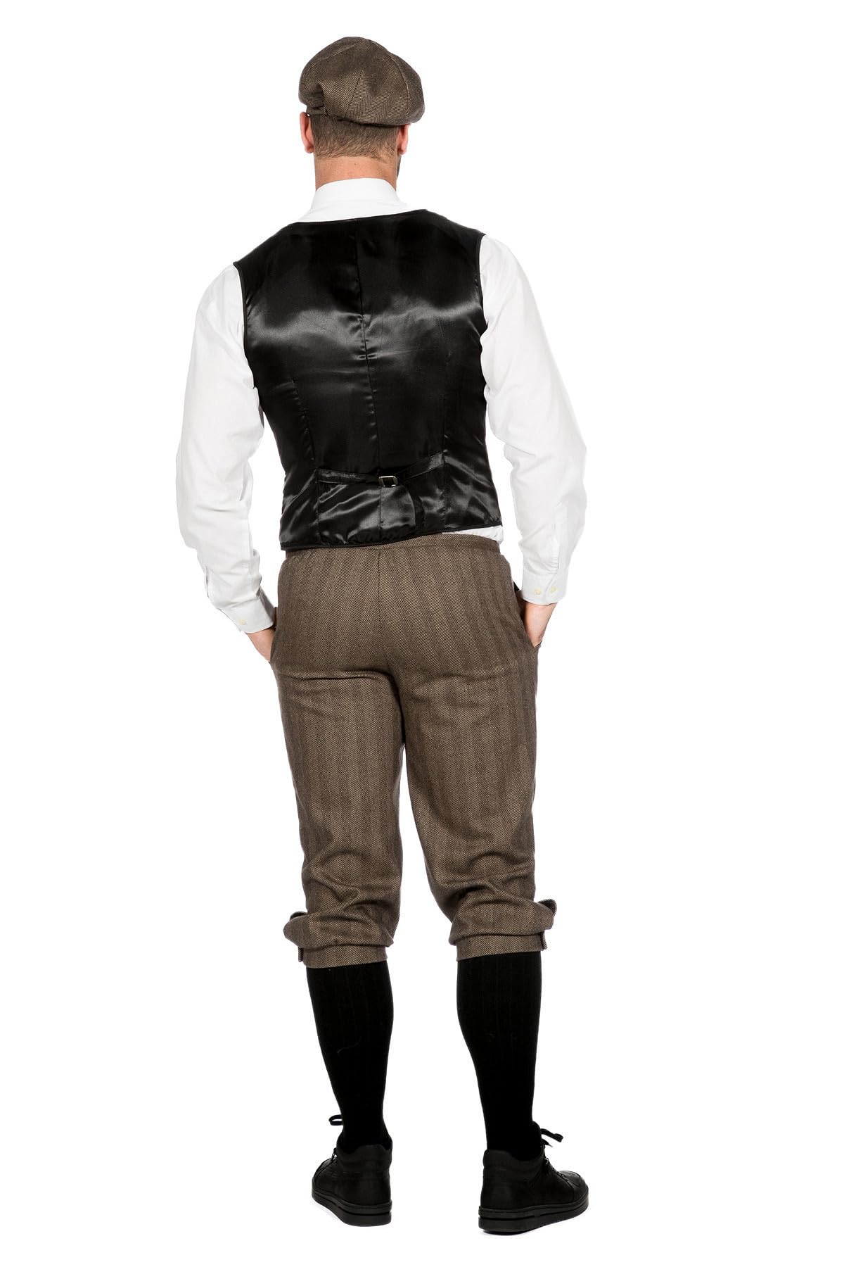 WILBERS & WILBERS - Costume da uomo anni '20 | Set da 3 pezzi con gilet, pantaloni, berretto, costume anni '20 per Carnevale