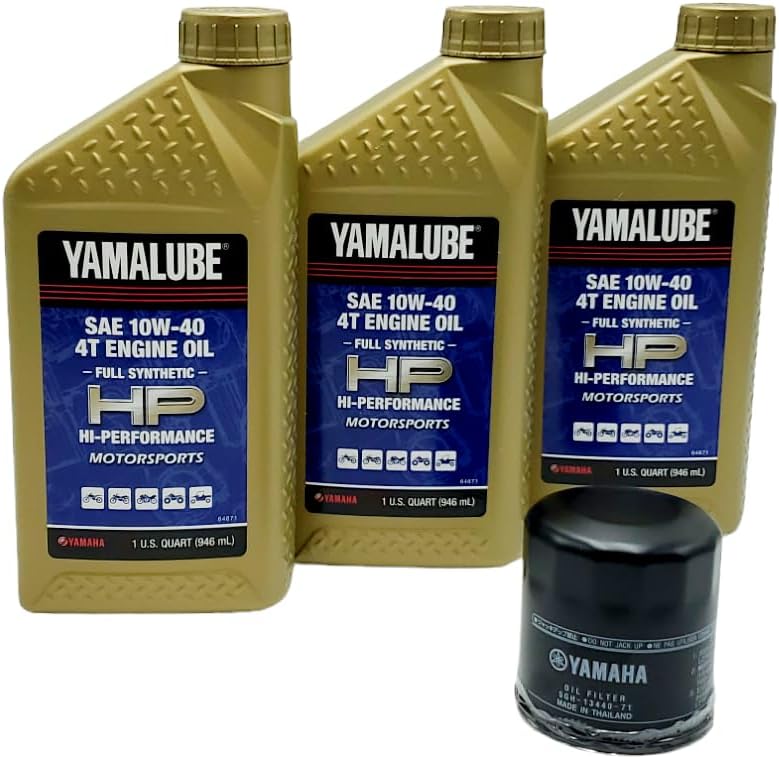 Yamaha Wolverine 350/450 (2006-2010) all Models HP Oil Filter Change Kit Yamaha Part# 5GH-13440-71-00, 3 Quarts Hi Performance LUB-10W40-FS-12