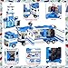 WishaLife 8 in 1 City Police Mobile Command Center Truck Toy Building Set, with Police Station Toy, Police Car Toy, Helicopter Toy, Boat Toy, Fun Police Toys Gift for Kids, Boys and Girls Ages 6 Plus