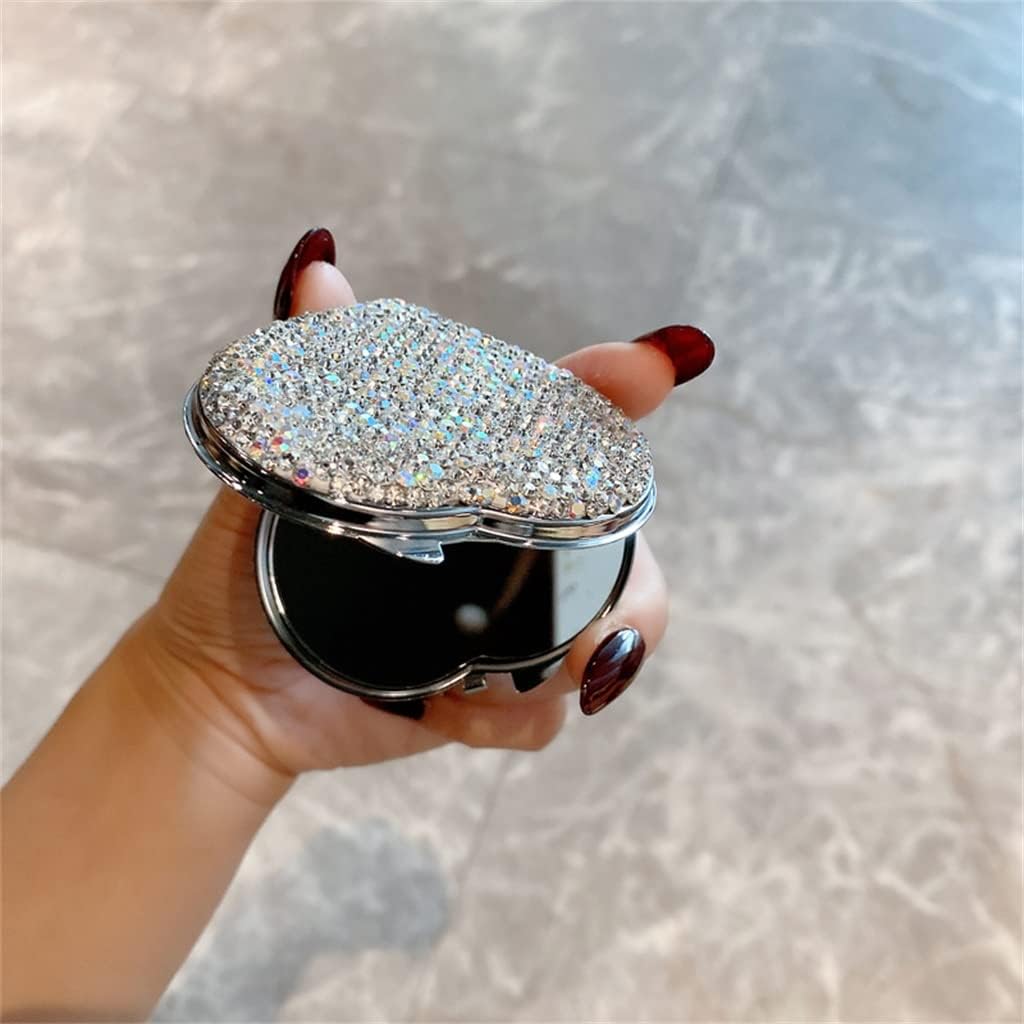 Mini Pocket Heart Shape Portable Makeup Small Folding Sided