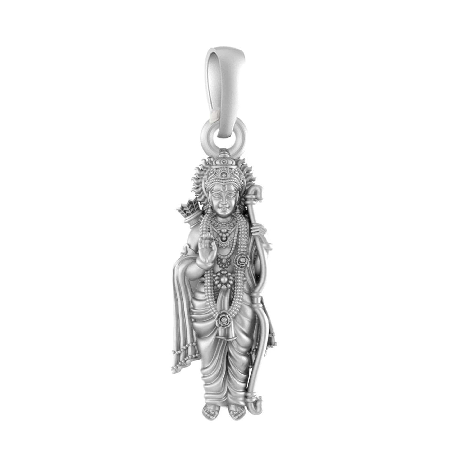 Sterling Silver (92.5% purity) God Ram Ji Pendant for Men & Women Pure Silver Bhagwan Shri Ram Locket for Good Health & Wealth-image-42