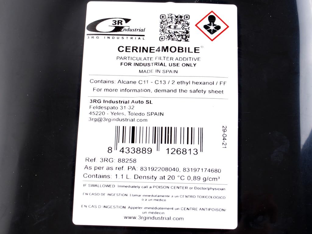 3RG INDUSTRIAL - Bolsa Limpiador Dpf (11L.)- OEM 83192208040 83197174680 83197221072 - Piezas para Coche Recambios Motor y Otras Partes de Vehículo.