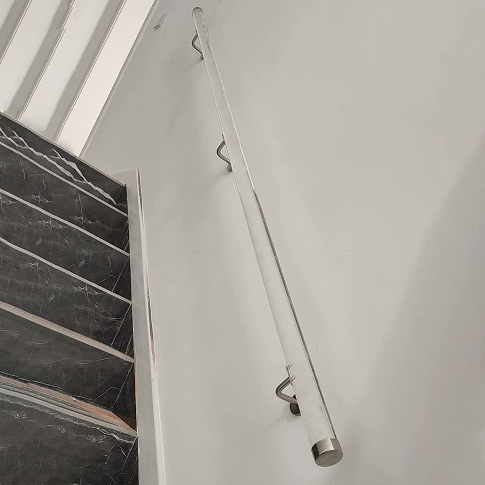 Handrail for Indoor Stairs, 1ft-20ft Wall Mount Acrylic Crystal Staircases Railing, Metal Railing Non-Slip Grab Bar, Stairs Porch Deck Hand Rail (Size : 9ft/270cm)
