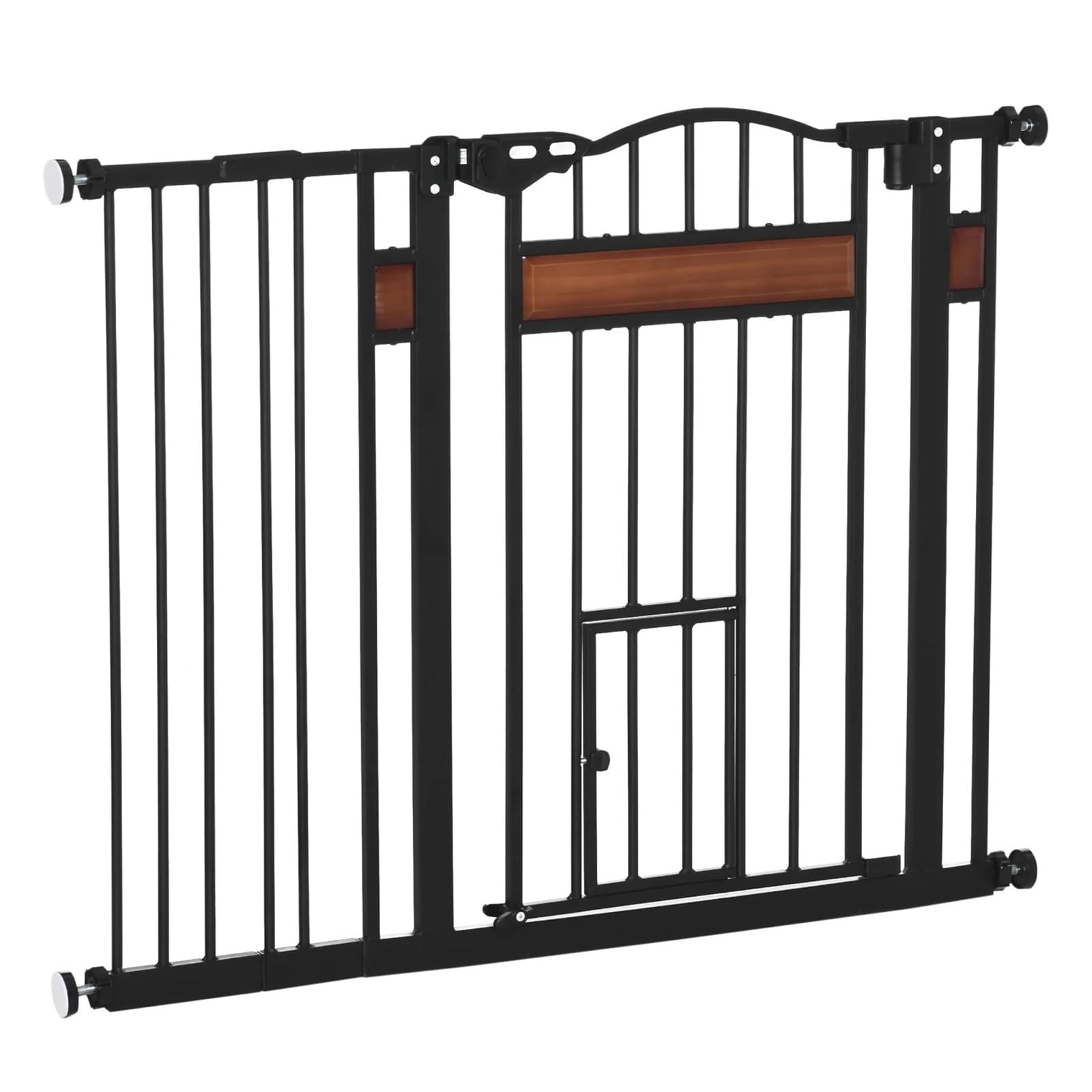 Safety Guardrail Extendable For Doors And Stairs 93x76,2 Cm Black Easy Installtion