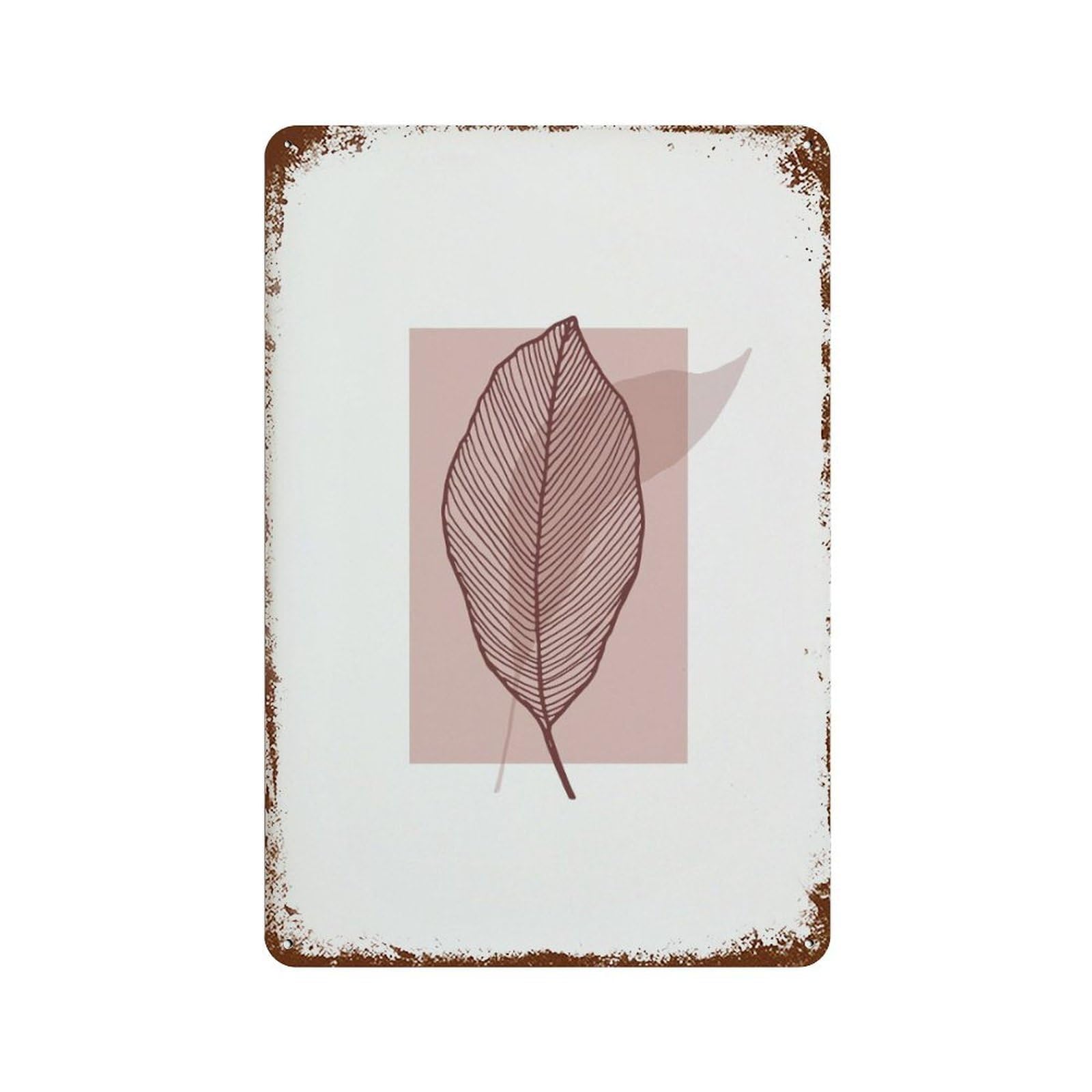 xiaoxiaoshen Minimal Line Leaf Boho Home Decor Wall Decor Art Metal Tin Poster Modern Home Decor Art Home Bar Shop Decorations Vintage Sign 30x20cm