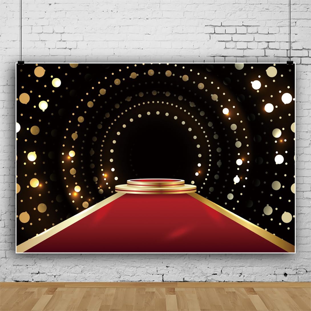 Tappeto Rosso Fase Sfondo 300x250cm Oro Fase Podio Hollywood Tema Sfondo Oro Flash Punti Fotografia Sfondo Neonato Felice Compleanno Sfondo per la Fotografia