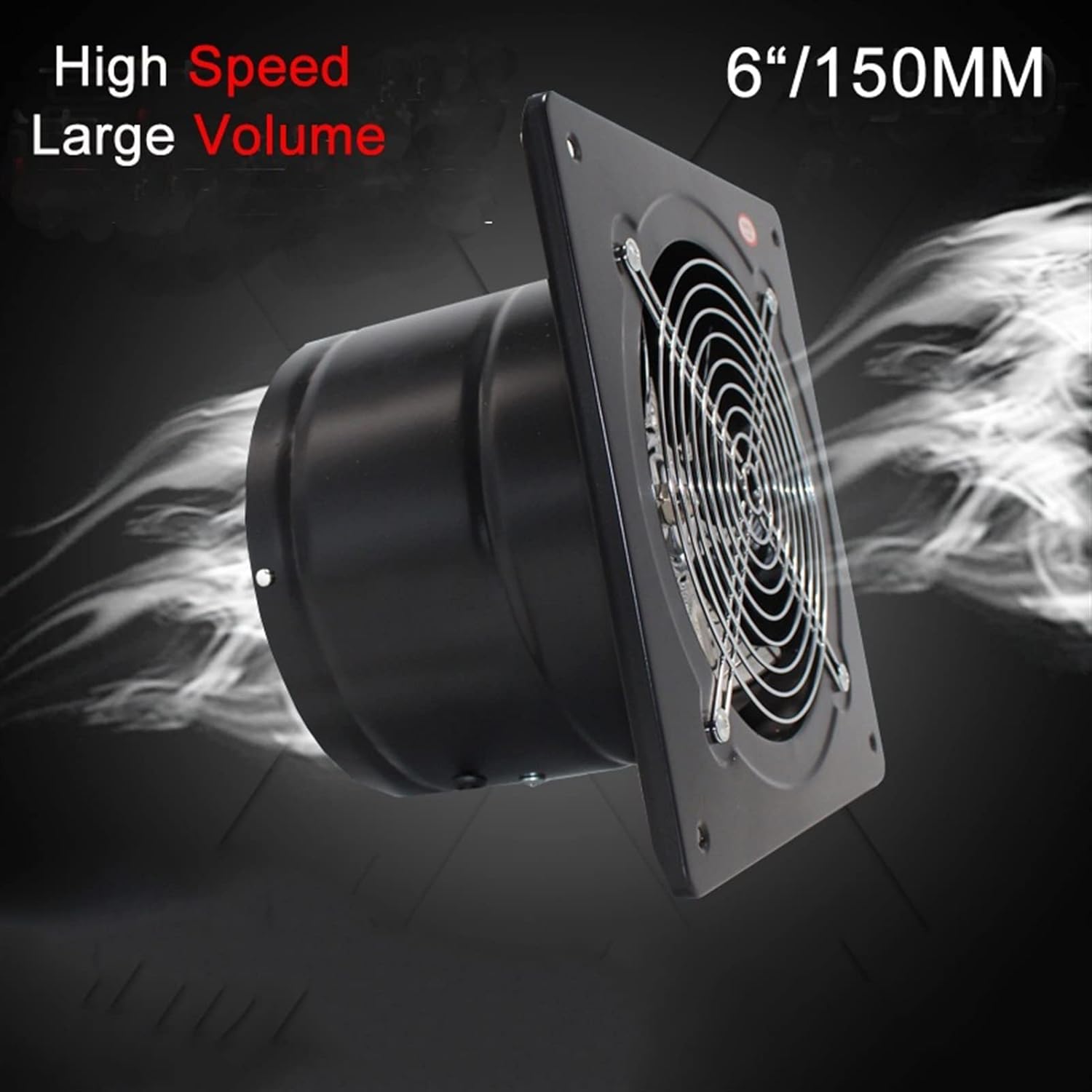 Ventilation Fan 6 Inch Strong Power Exhaust Fan Kitchen Window Type Silent Ventilator Axial Flow Exhaust Fan with Mesh Cover and Check Valve Ventilating Fan(