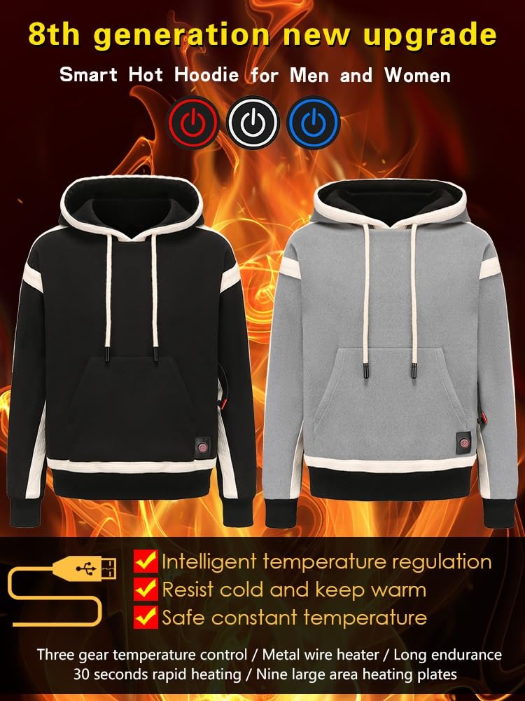 Podgrzewana Bluza Z Kapturem Dla Kobiet I Mężczyzn, Kurtka Grzewcza USB Electric, Unisex, Na Polowanie Wędkarstwo Narciarstwo Wędrówki