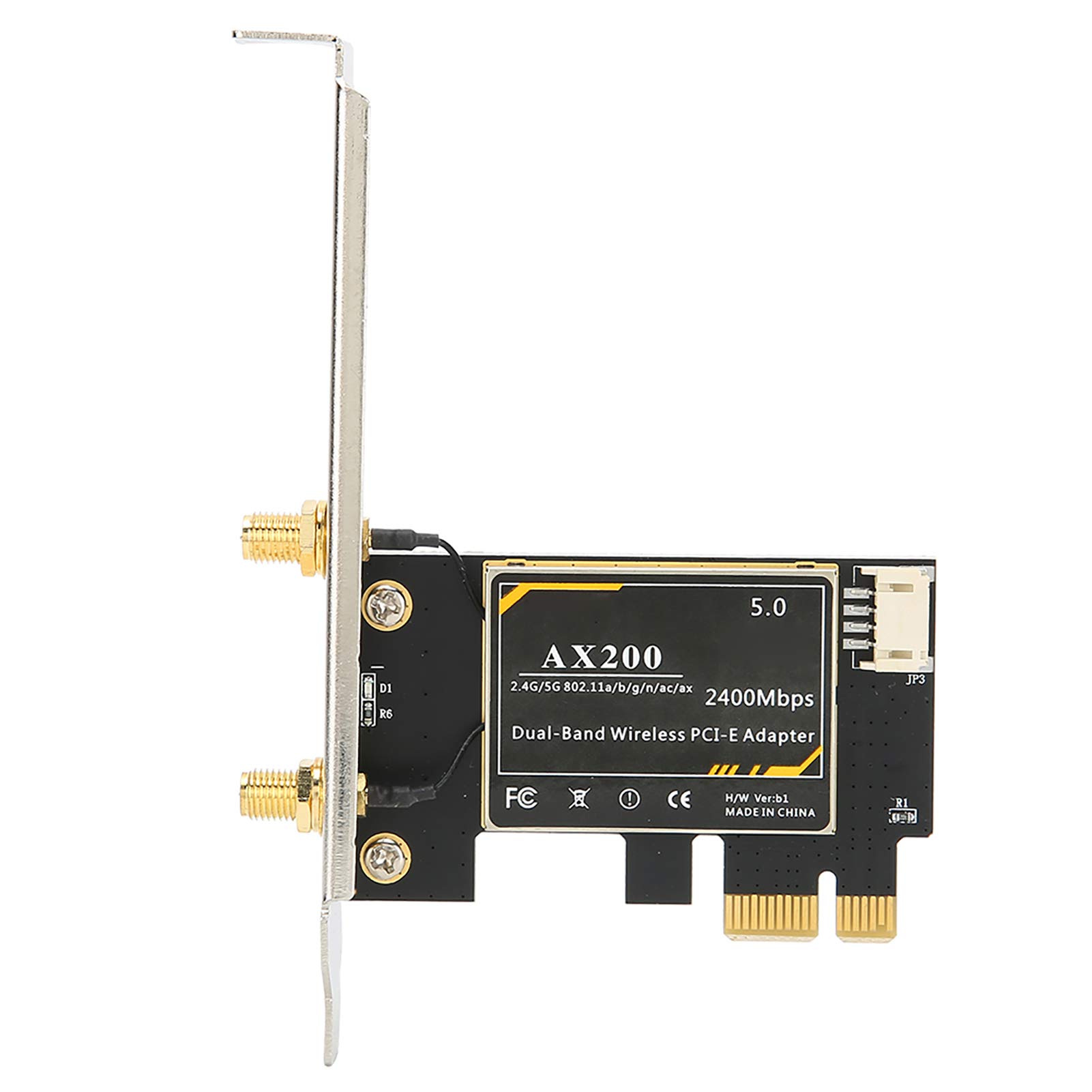 Scheda di rete wireless 3000 Mbit/s WiFi 6, AX200 5G 2,4G Dual Band PCI Express con 2 × Antenna per 10 (64 bit) per Linux per Chrome per 5G Bluetooth 5.1 Bluetooth 5.1 Bluetooth
