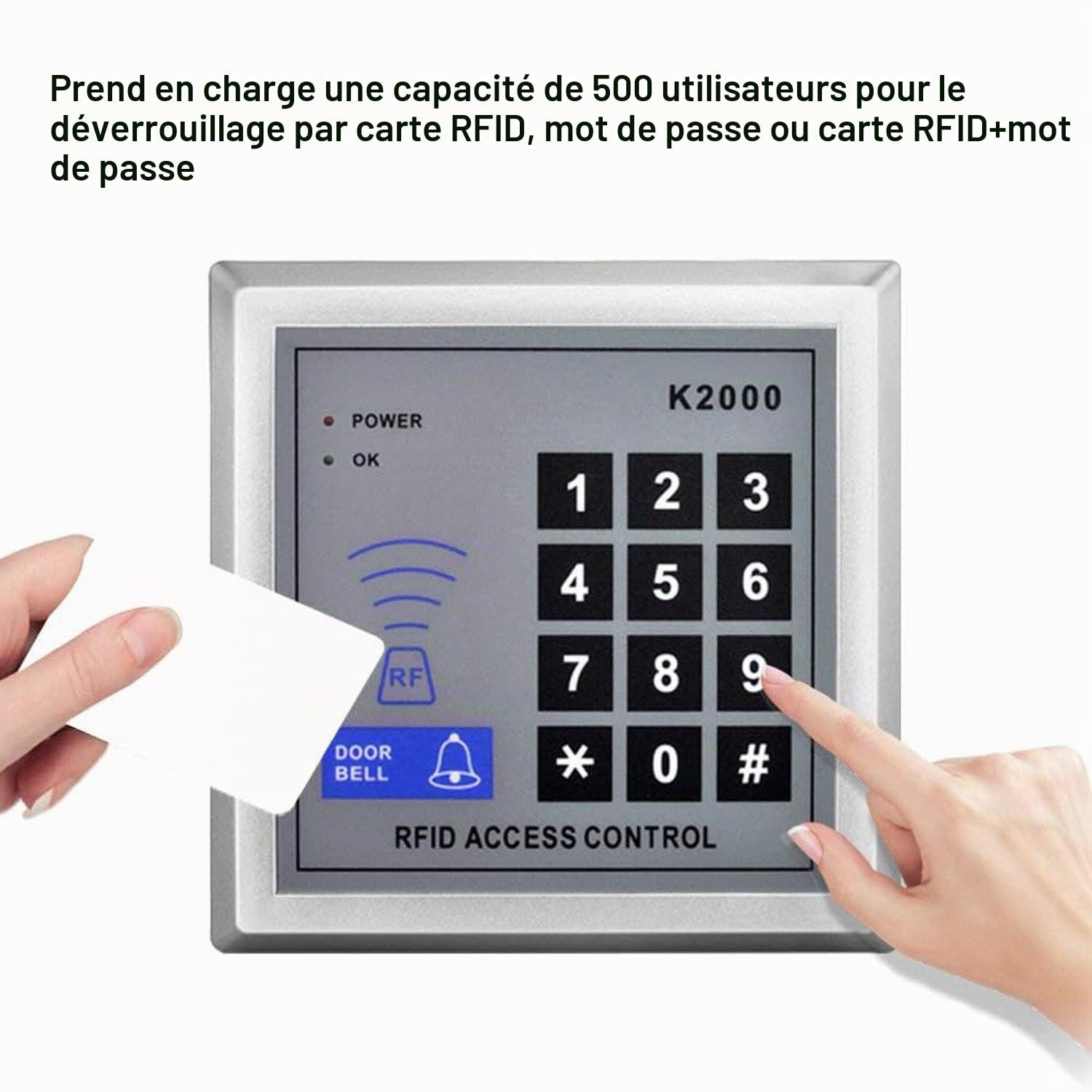 YAVIS Full Set RFID Porte Accès Contrôle Système Kit + Verrouillage à Boulon électrique + 110-240V AC 12V DC 3A 36W Power Supply + Proximité Porte Entrée Pavé Numérique 10 Bouton EXIT Breloques Clé