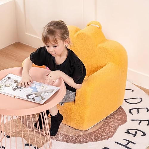 Miniatura 10 de Silla infantil de felpa para niños, sofá de felpa que brilla en la oscuridad, sofá para niños pequeños con funda lavable, asa de transporte, sofá