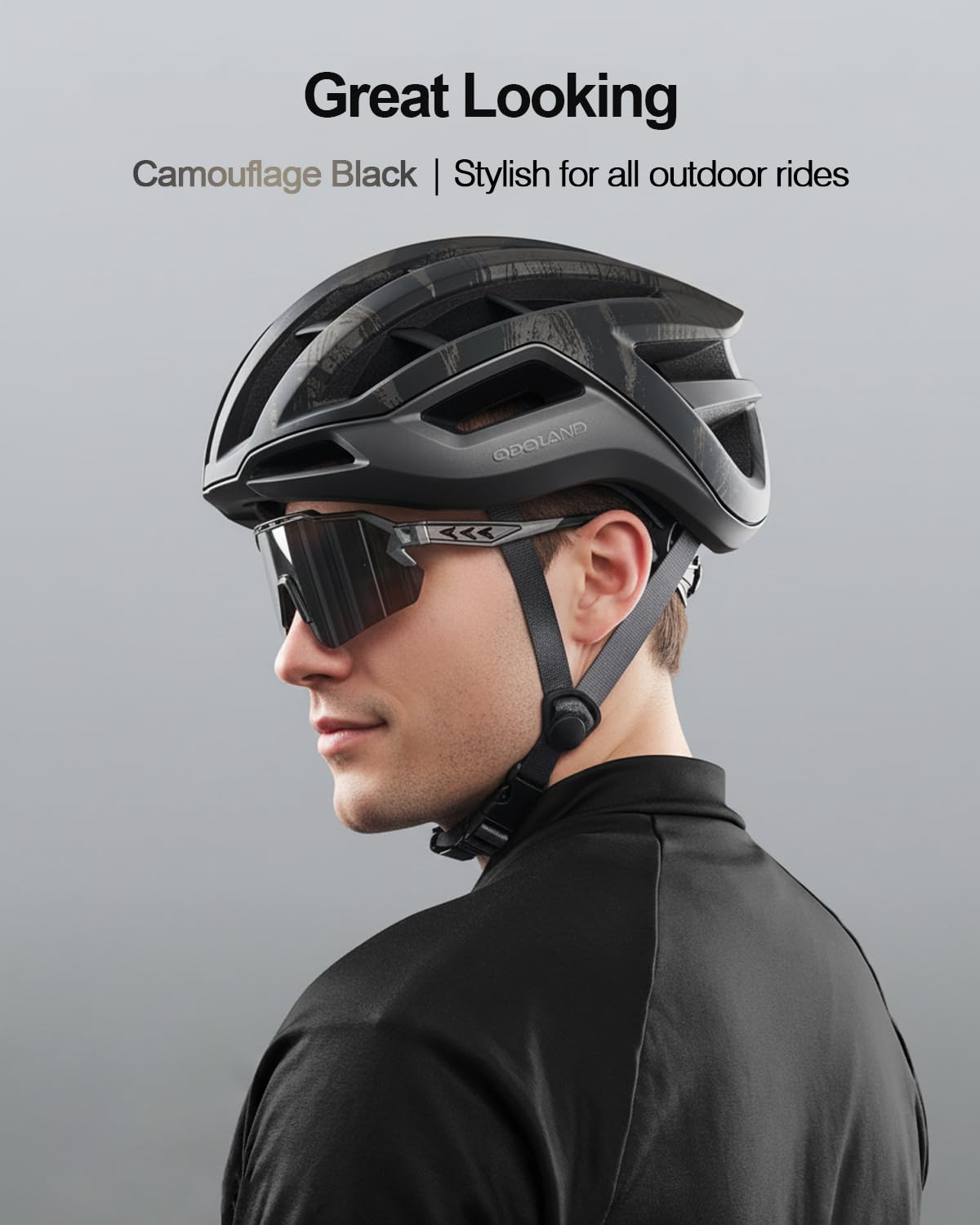 Odoland Casco da Bicicletta per Uomo e Donna, Casco da Bici da Strada per Adulti con Aistema di Ventilazione, Casco da Ciclismo Leggero e Taglia Regolabile, per Ciclismo Urbano