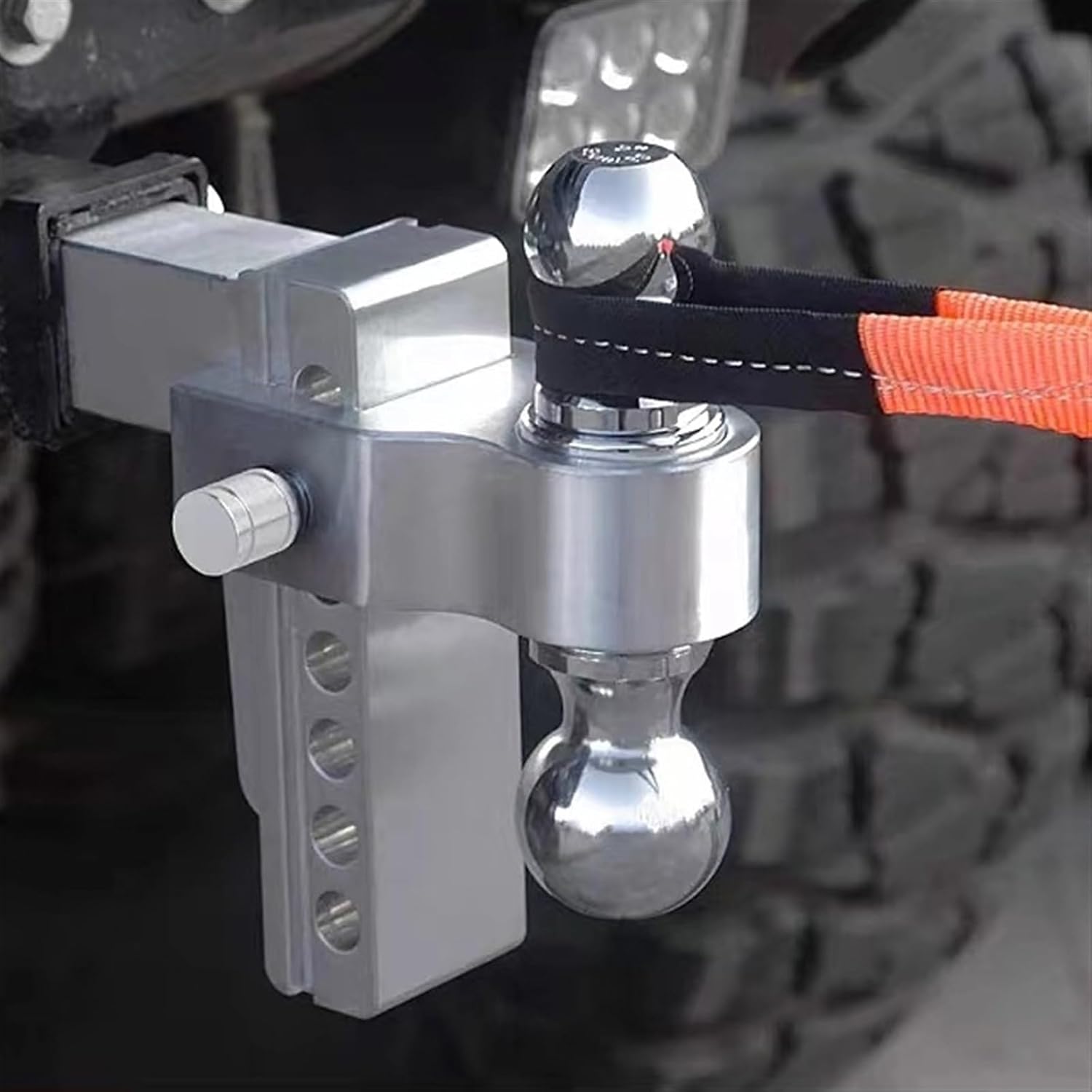 Adjustable Trailer Hitch,Fits 2.5-Inch Receiver 6 Inch Drop/Rise Drop Cushioned Hitch Aluminum Tow Hitches 10000 LBS Truck Trailer Hitch Heavy Duty Towing Hitch Ball Mount