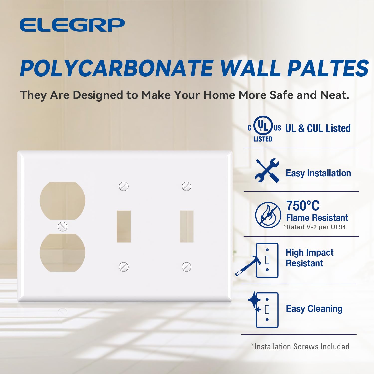 3-Gang Wall Plate - Switch & Outlet Combo -2 3-Gang Wall Plate - Switch & Outlet Combo -2