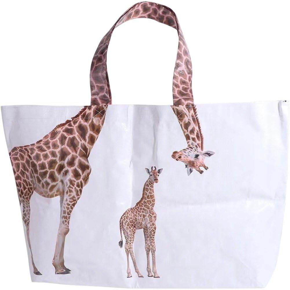 Sslvya Giraffe Print Tote Bag Grocery Shoulder Bag Large Capacity Handbag for Shopping Work Travel Vacation Gym Commuting Use