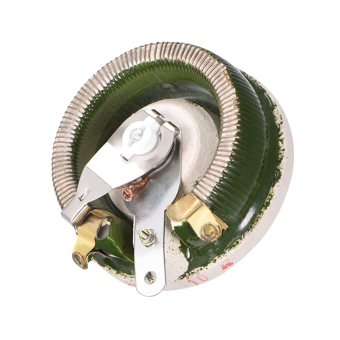 sourcing map Potenciómetro De Cerámica Bobinado De 200W 10R Ohm. Resistencia De Reóstato Variable Con Perilla.
