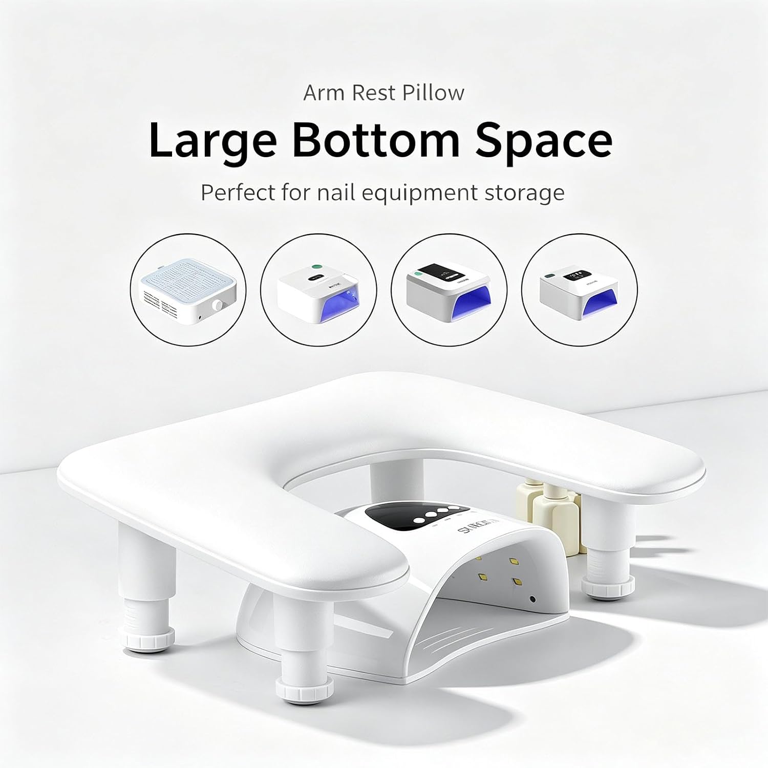 Manicure Hand Rest Stand Adjustable Height ABS Black