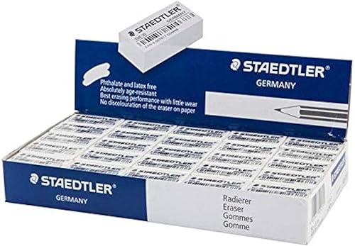 STAEDTLER Borrador de lápiz 526 35F, paquete de 50 piezas
