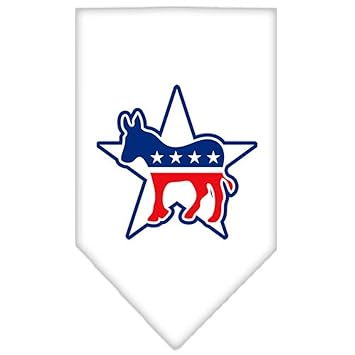 Mirage Pet Products Democrat Screen Print Bandana for Pets, Large, White