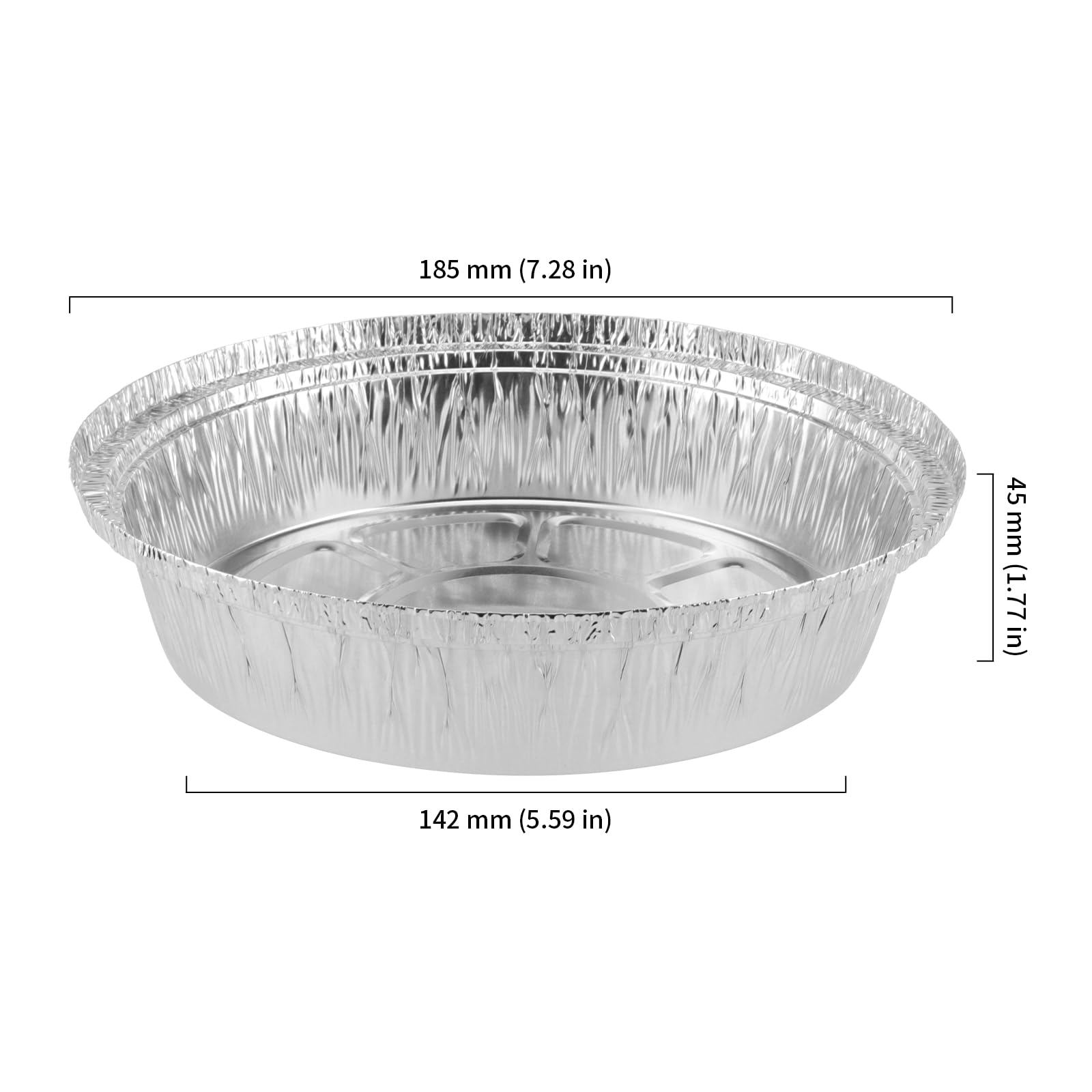 Teglie USA E Getta Rotonde Alluminio 18 cm 630 ml per Forno Grigliate Torte Quiche