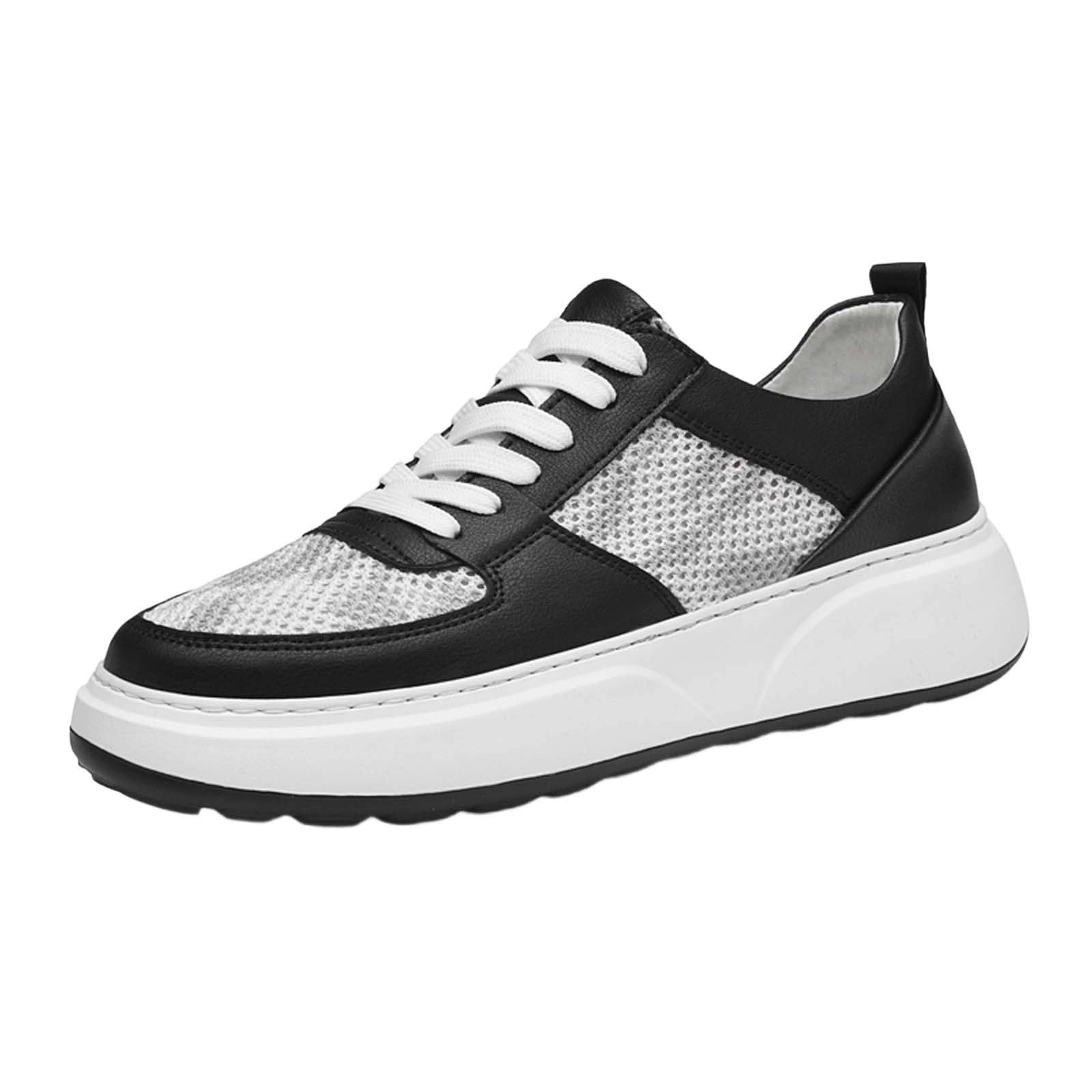 Zapatillas elevadoras para hombre, zapatos de verano para hombre, ligera, suela gruesa, zapatos de ocio cómodos con cordones transpirables, zapatillas de marcha antideslizantes
