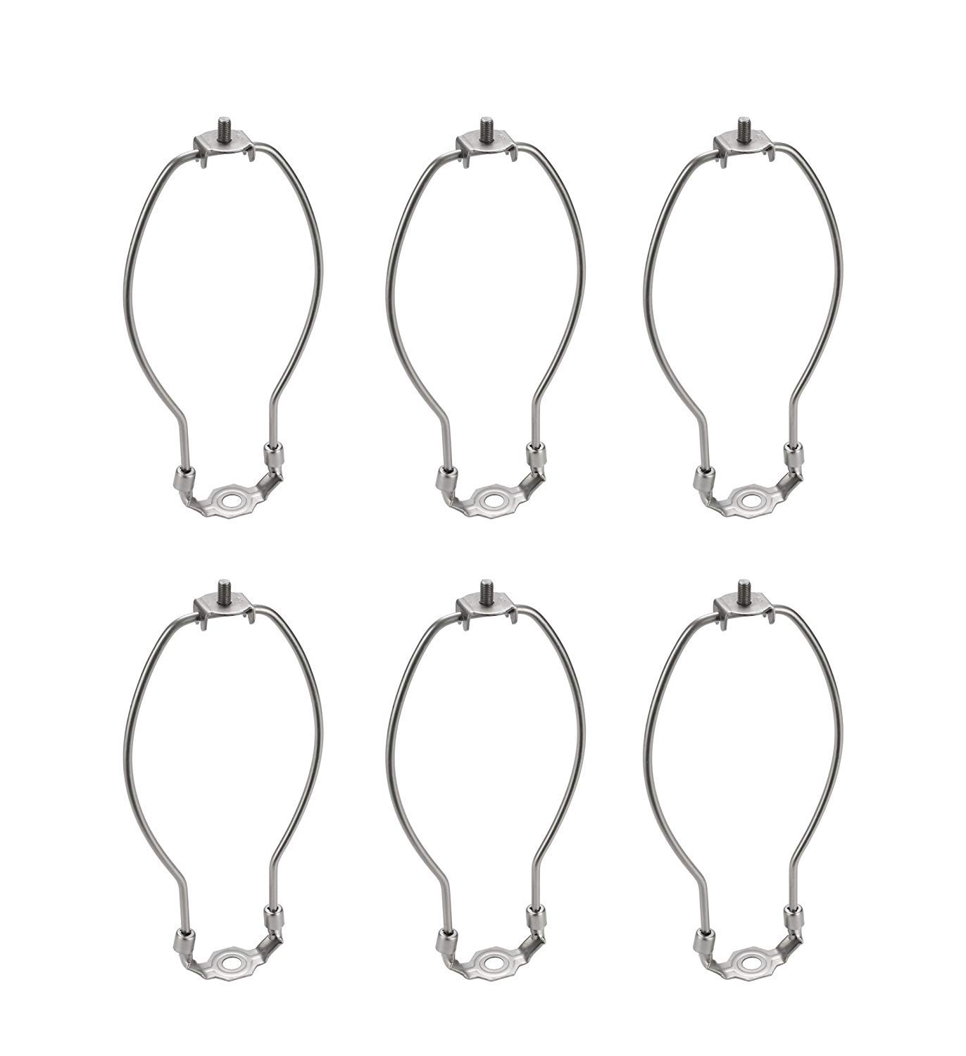 Aspen Creative 20005-26, 7" Lamp Harp with Saddle in Satin Nickel Finish, 6 Pack