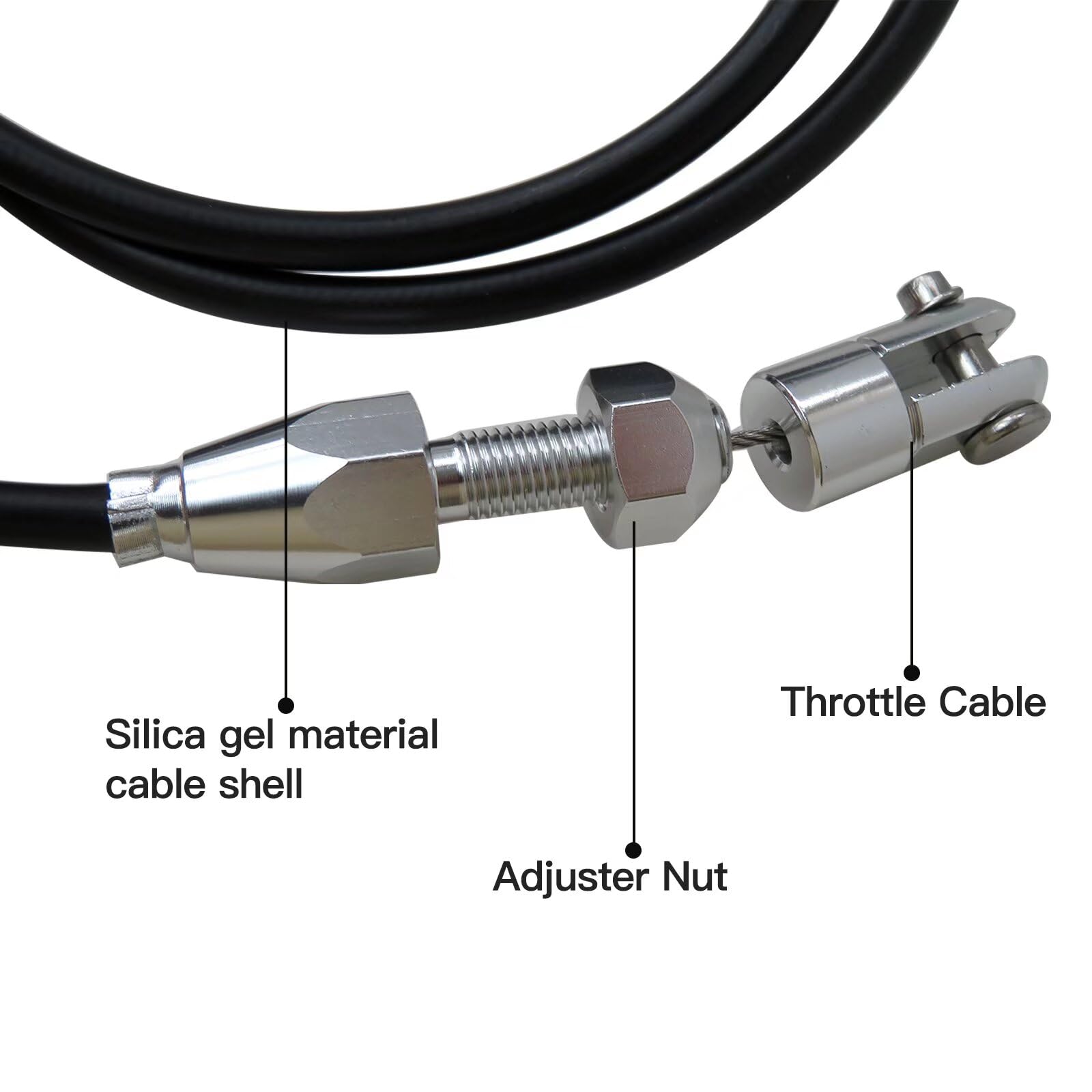 36" Universal Stainless Steel Throttle Cable For Chevy LS1 4.8L 5.3L 5.7L 6.0L 4 thumbnail image