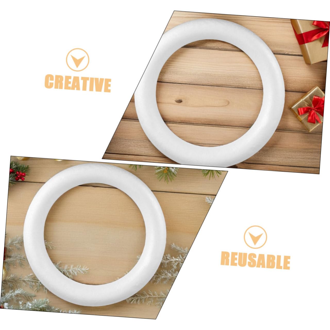 ULTECHNOVO 3pièces Kit de Couronne de Noël Cercles Mousse pour Loisirs Créatifs Décorations de Porte Entrée DIY Noël et Thanksgiving