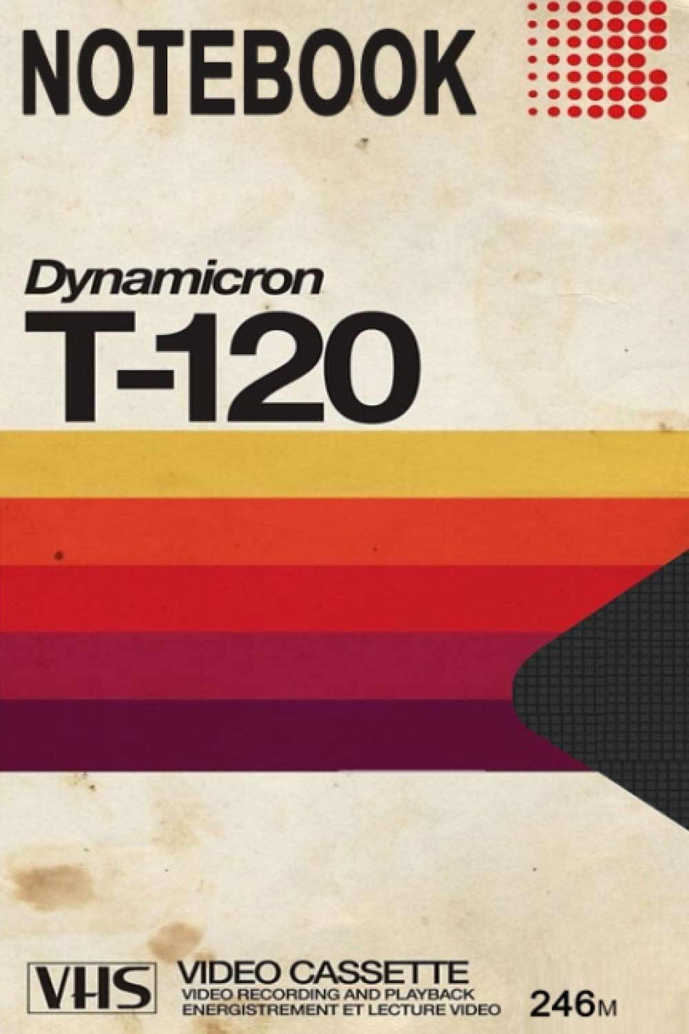 VHS notebook: T-120 VHS VIDEO CASSETTE | Vintage-Rainbow Composition Notebook - 6 x 9 - College Ruled 120 Pages
