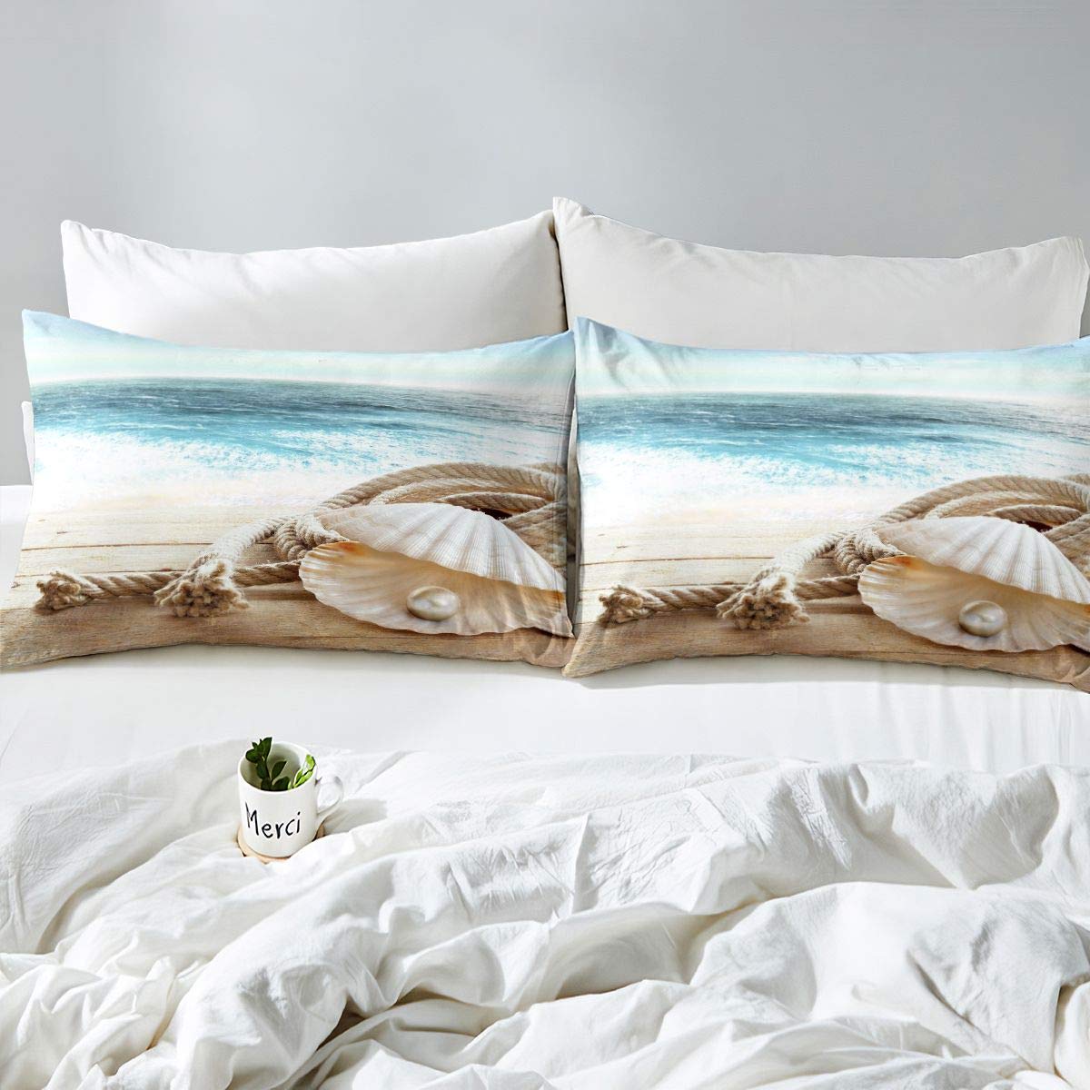 Set Lenzuola Oceano Per Letto Singolo - Microfibra, Stampa 3D, Tema Mare - Foto 12