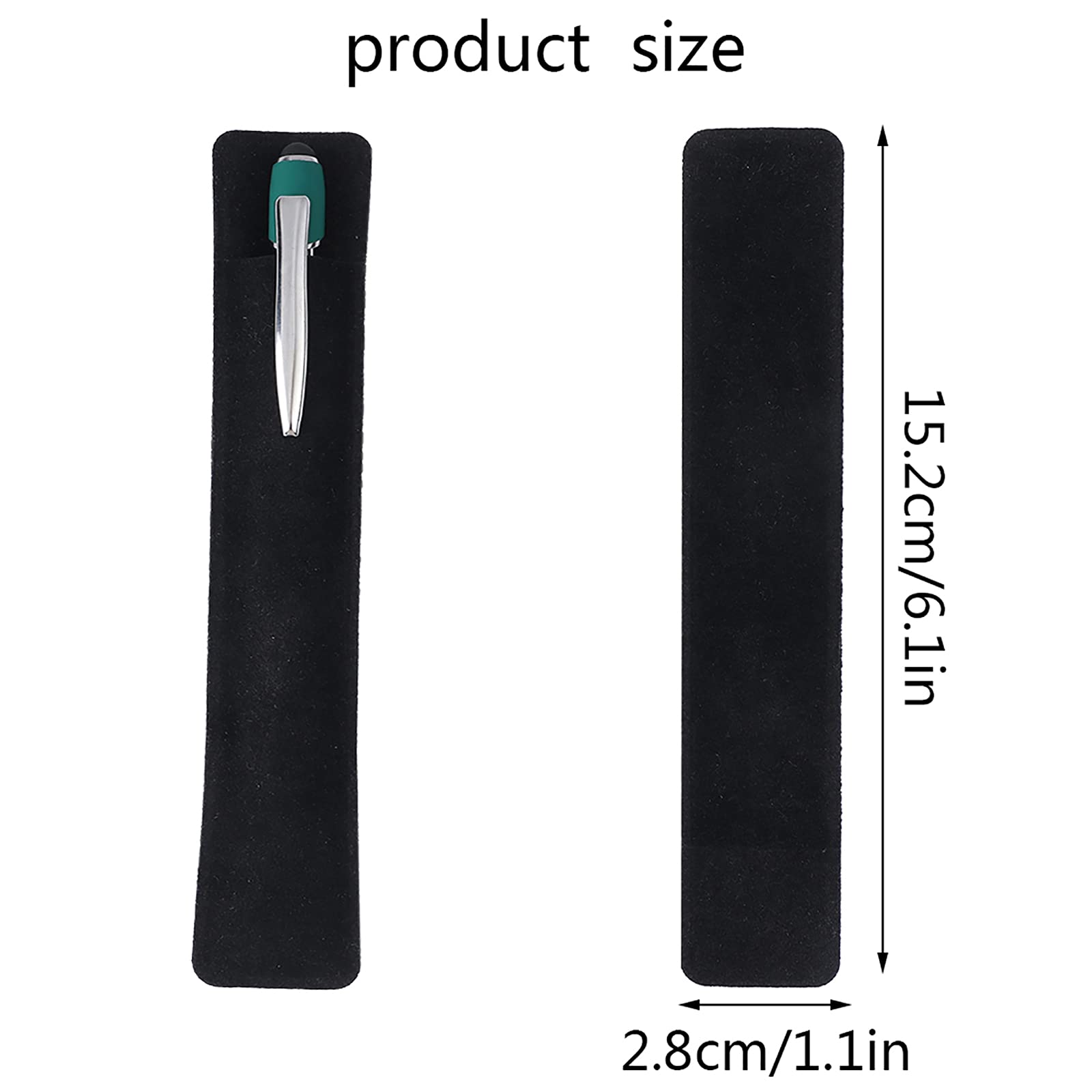 OBANGONG 50 Pcs Velvet Pen Pouch Sleeve Holder Single Pen Bag Holder Pencil Bag Case for School,Office-Black