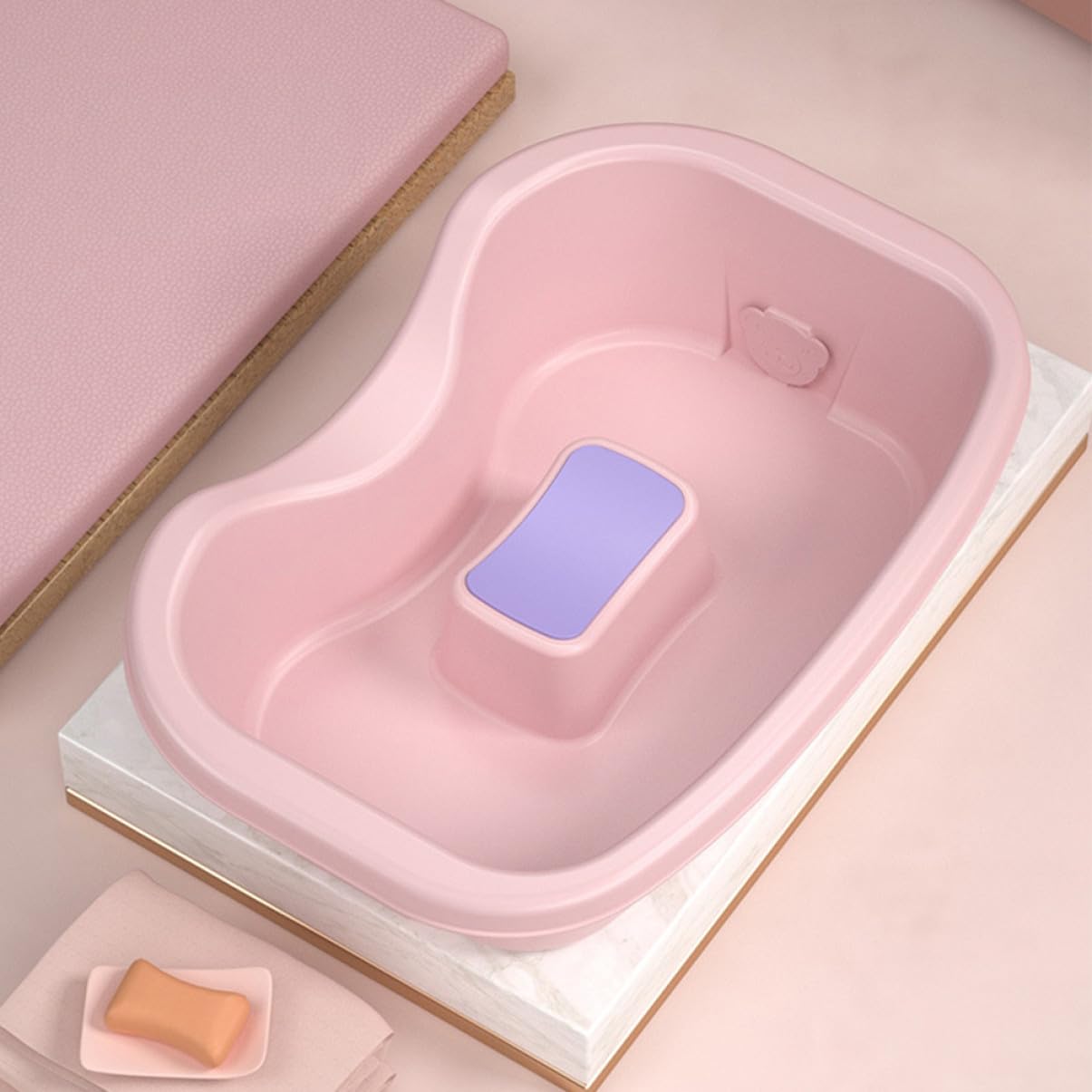 Yardenfun Ergonomisches Haarwaschbecken aus Kunststoff in Rosa zum Haarewaschen im Liegen für Schwangere und Kinder mit Praktischem Design und Einfacher Handhabung
