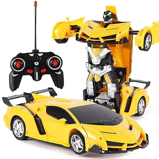 Remote Control Car Robot, Car Toys, 360 Degree Rotating with OneButton Deformation with LED