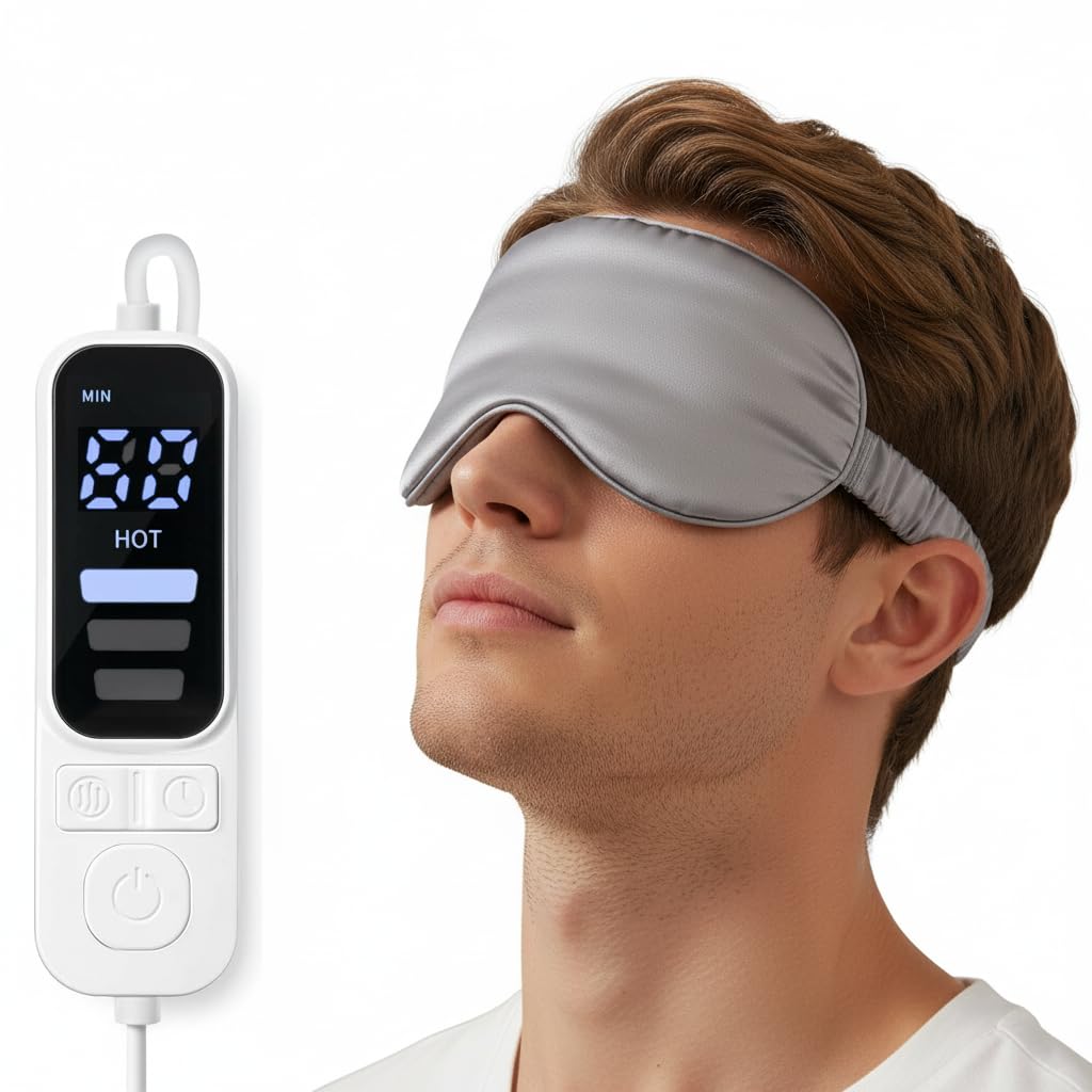 FlexTherm Silk-like Heated Eye Mask for Dry Eyes, MGD, Blepharitis, Stye, Grey