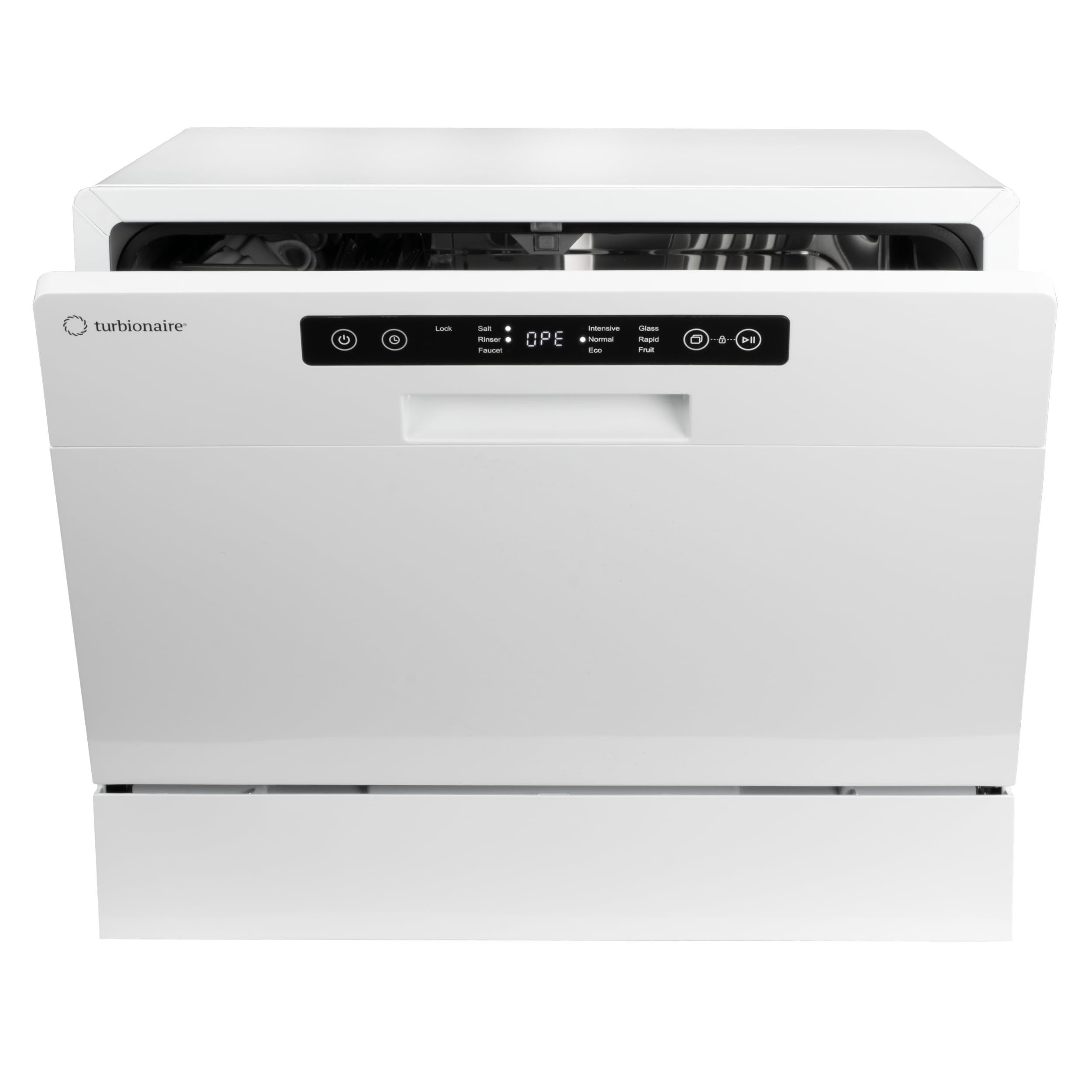 Lave-vaisselle compact Turbionaire AVA 6 TPDSAVA6CT, 6 couverts, 6 programmes, mode Éco, adoucisseur d’eau, lavage 360°, fonction Restart, 55 cm, Blanc