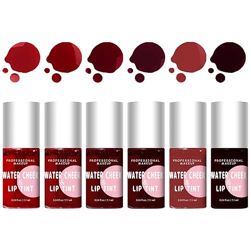 Juego de 6 tintes de labios, brillo labial de agua viva, tinte labial de terciopelo regordete, lápiz labial líquido mate natural para labios,