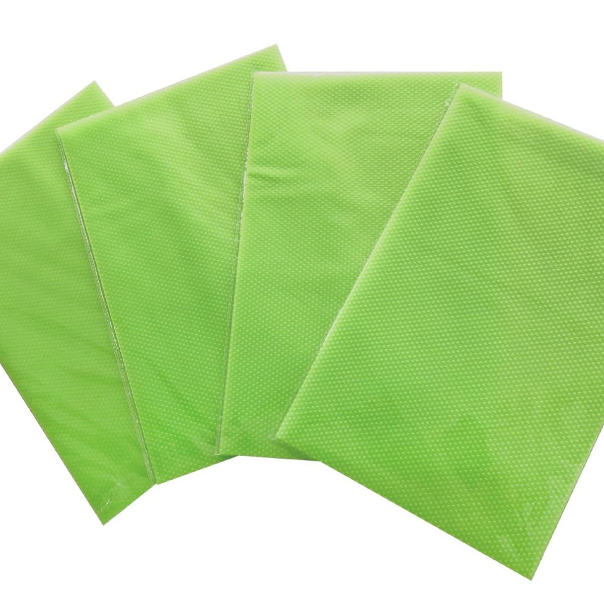 Prettyui 4 Pcs Fridge Liners, Fashion Refrigerator pad Antibacterial antifouling Mildew Moisture Preserving Pad Refrigerator Mats Fridge Base Cushion Placemats Coasters Kitchen Pads (Green)