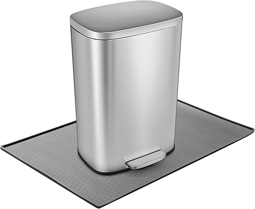 Tapete para basura, material de silicona con partículas antideslizantes para evitar el movimiento del bote de basura y proteger el suelo, bordes