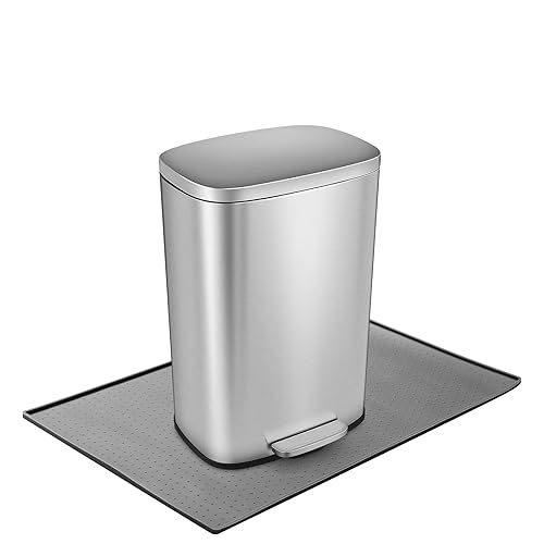 Tapete para basura, material de silicona con partículas antideslizantes para evitar el movimiento del bote de basura y proteger el suelo, bordes