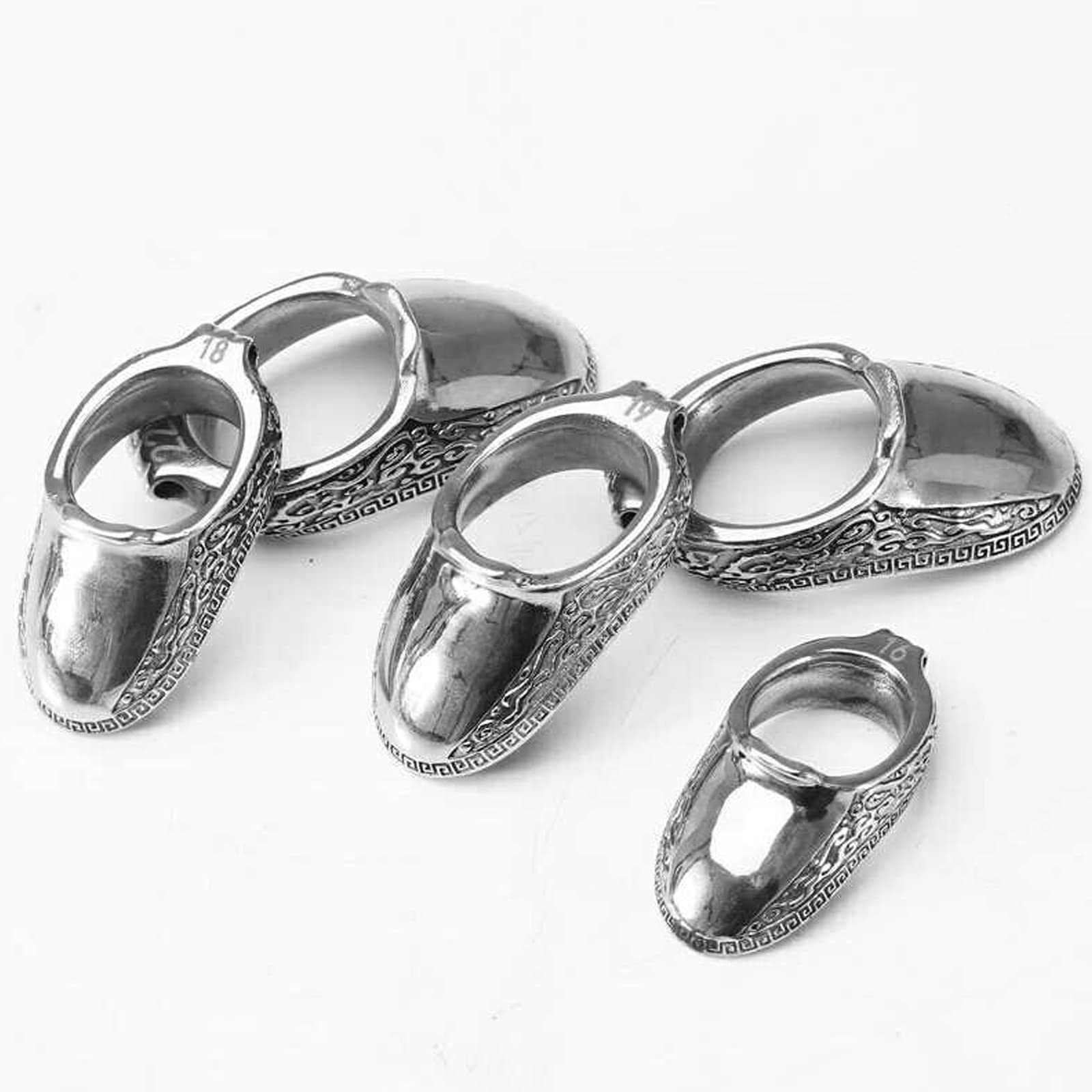 Lamehfyo Archery Thumb Ring Tibetan Silver Finger Protector Traditional Thumb Protector Ring Archery Silver Finger Safety Ring for Outdoor Archery Accessory (22mm)