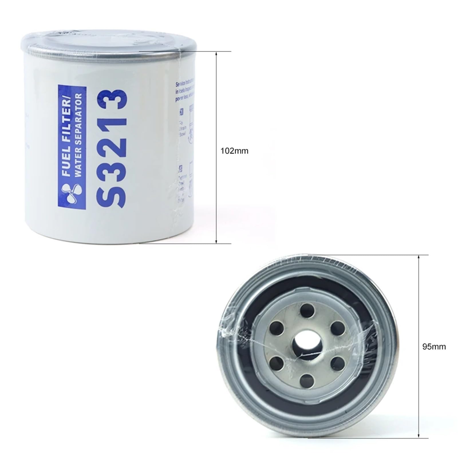 1 pz/2 pz S3213 Elemento filtrante separatore acqua/carburante con O-ring for motori fuoribordo NPT da 3/8 pollici 802893Q01 35-809097(2PCS)