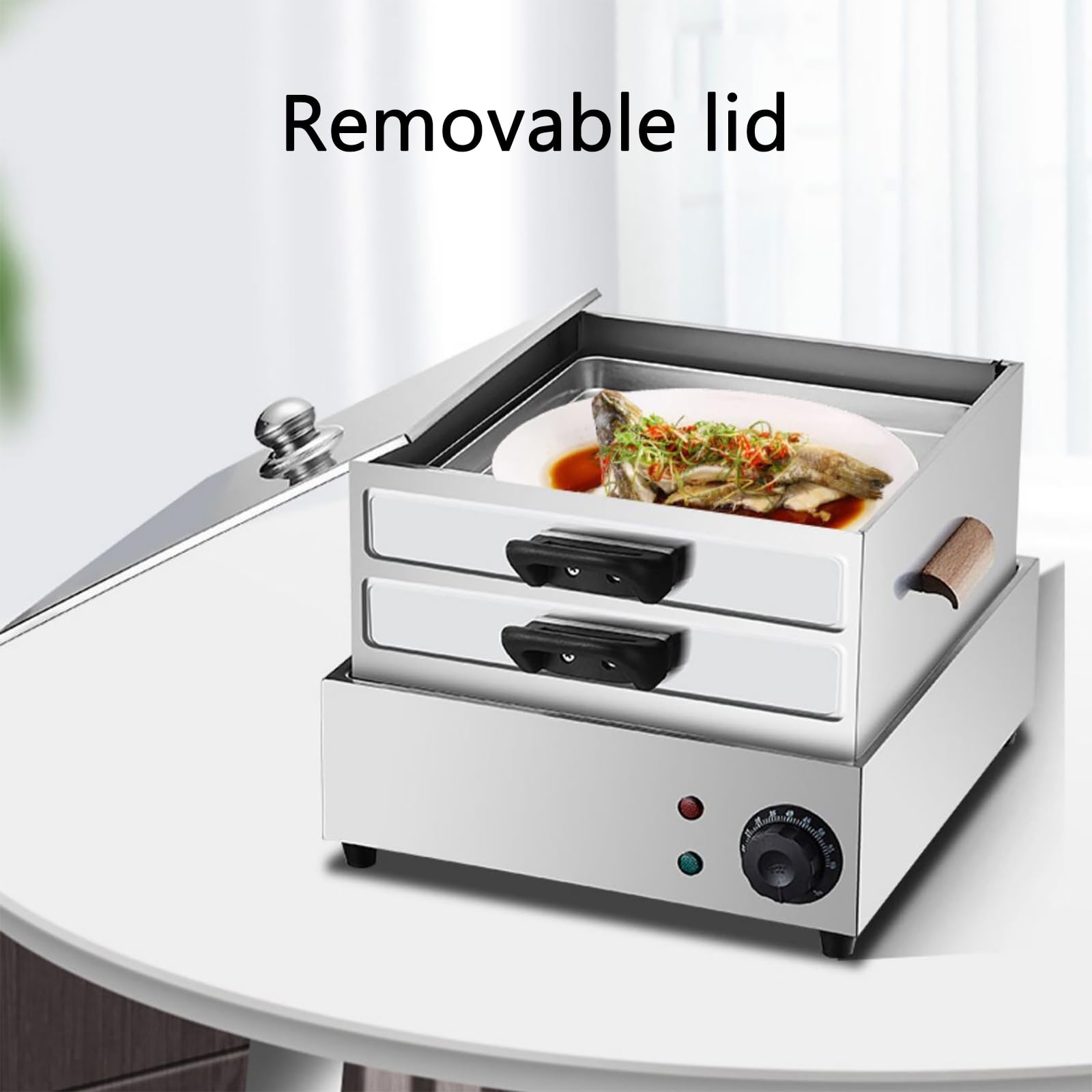 Macchina per rotolo di pasta di riso con vassoio a vapore per divertimento Cheung, ideale per venditori di cibo da strada e uso commerciale, facile da usare, efficiente apparecchio da cucina